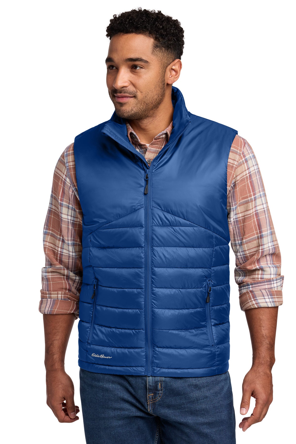 Custom logo Eddie Bauer® Quilted Vest EB512 in Cobalt Blue