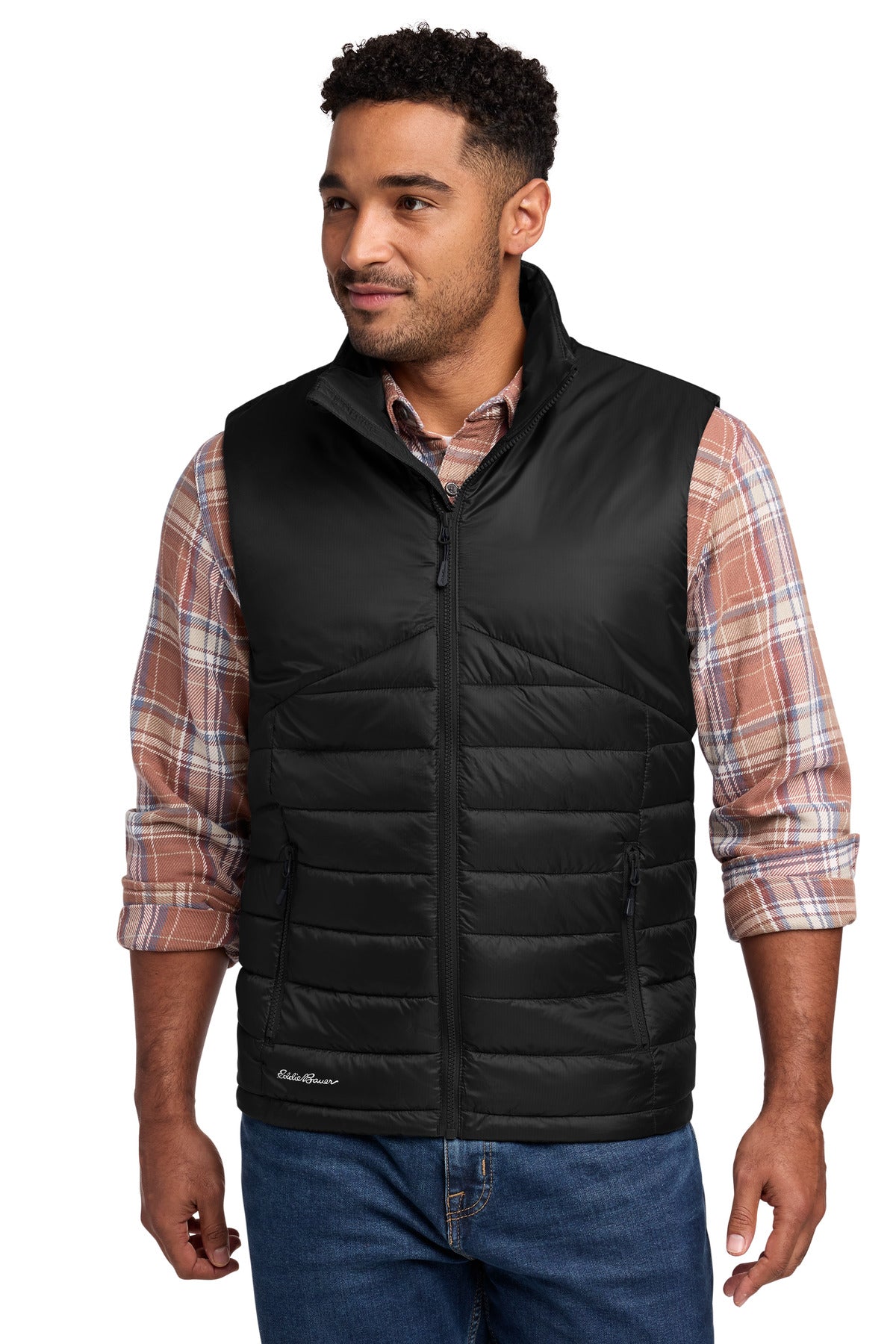 Custom logo Eddie Bauer® Quilted Vest EB512 in Deep Black