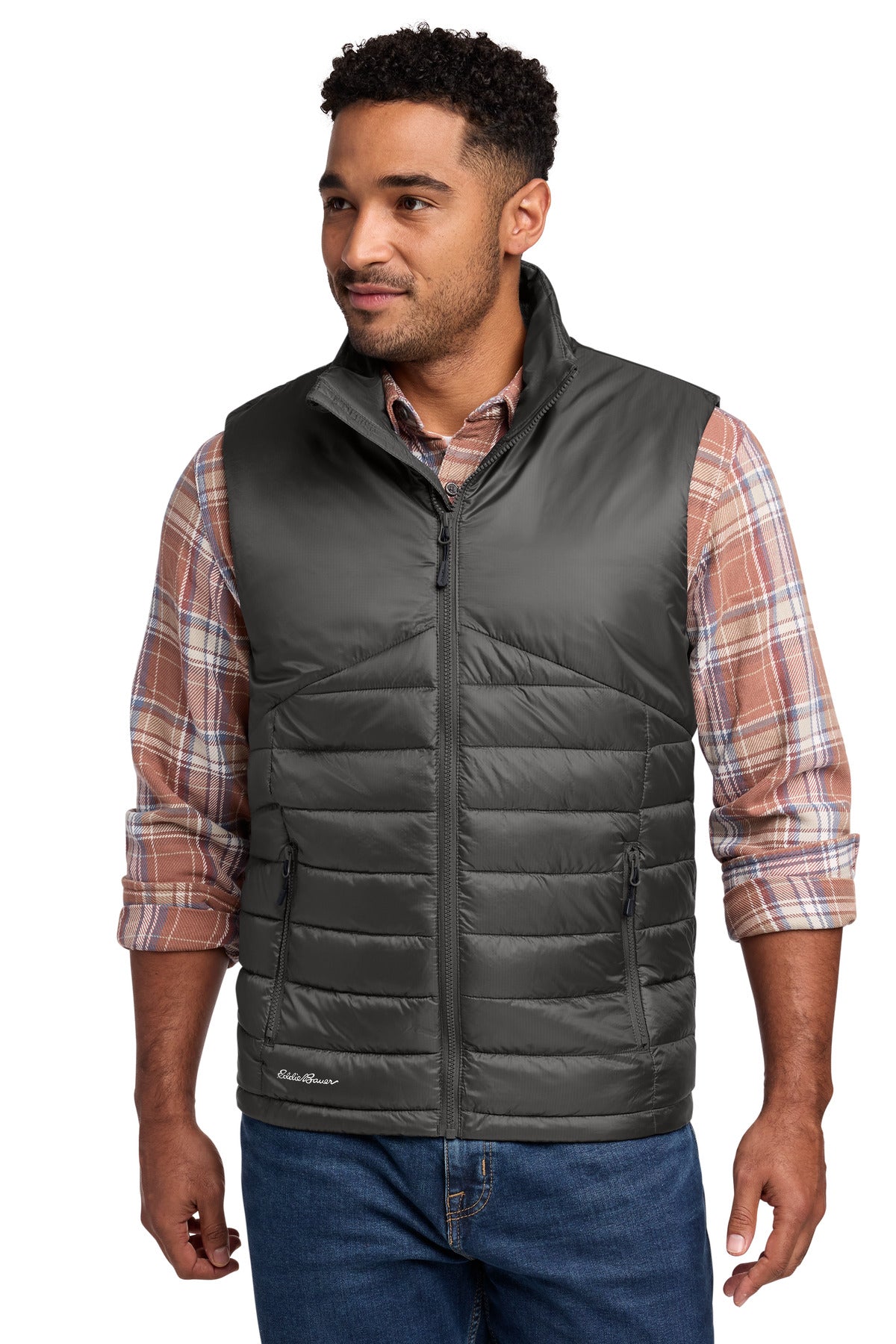 Custom logo Eddie Bauer® Quilted Vest EB512 in Iron Gate