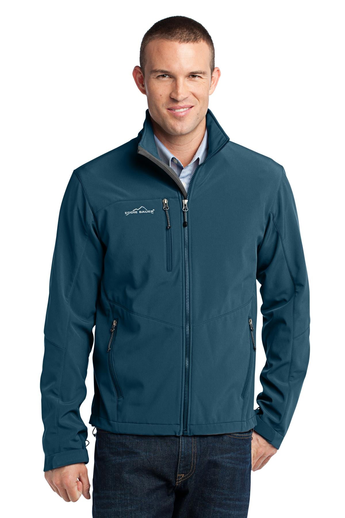 Custom logo Eddie Bauer® - Soft Shell Jacket. EB530 in Dark Adriatic