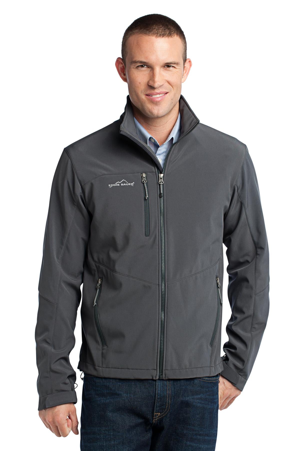 Custom logo Eddie Bauer® - Soft Shell Jacket. EB530 in Grey Steel