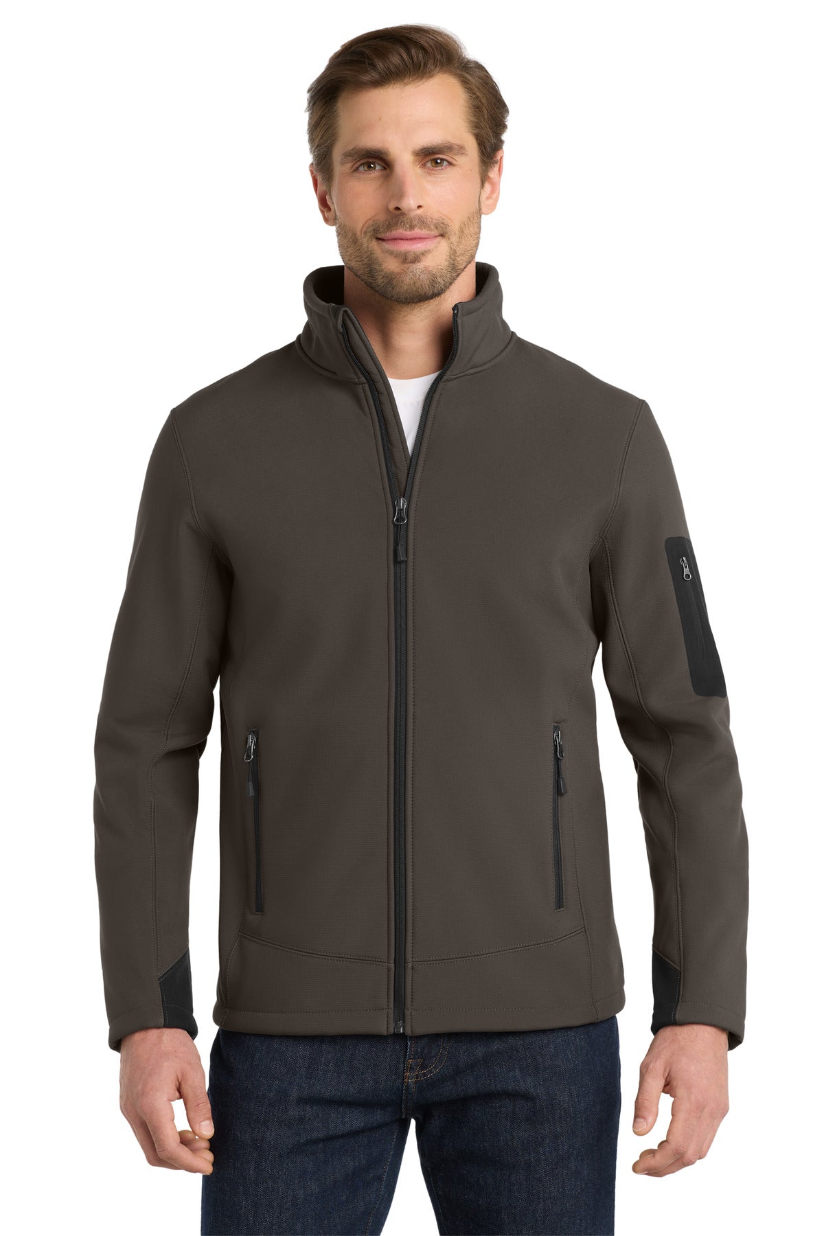 Custom logo Eddie Bauer® Rugged Ripstop Soft Shell Jacket. EB534 in Canteen Grey