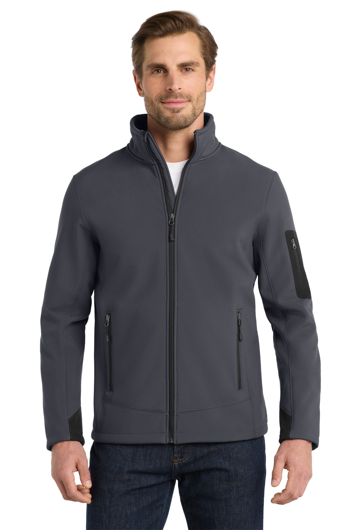 Custom logo Eddie Bauer® Rugged Ripstop Soft Shell Jacket. EB534 in Grey Steel