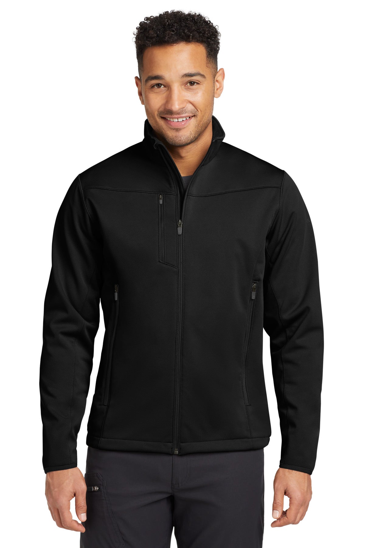 Custom logo Eddie Bauer® Weather-Resist Soft Shell Jacket. EB538 in Black
