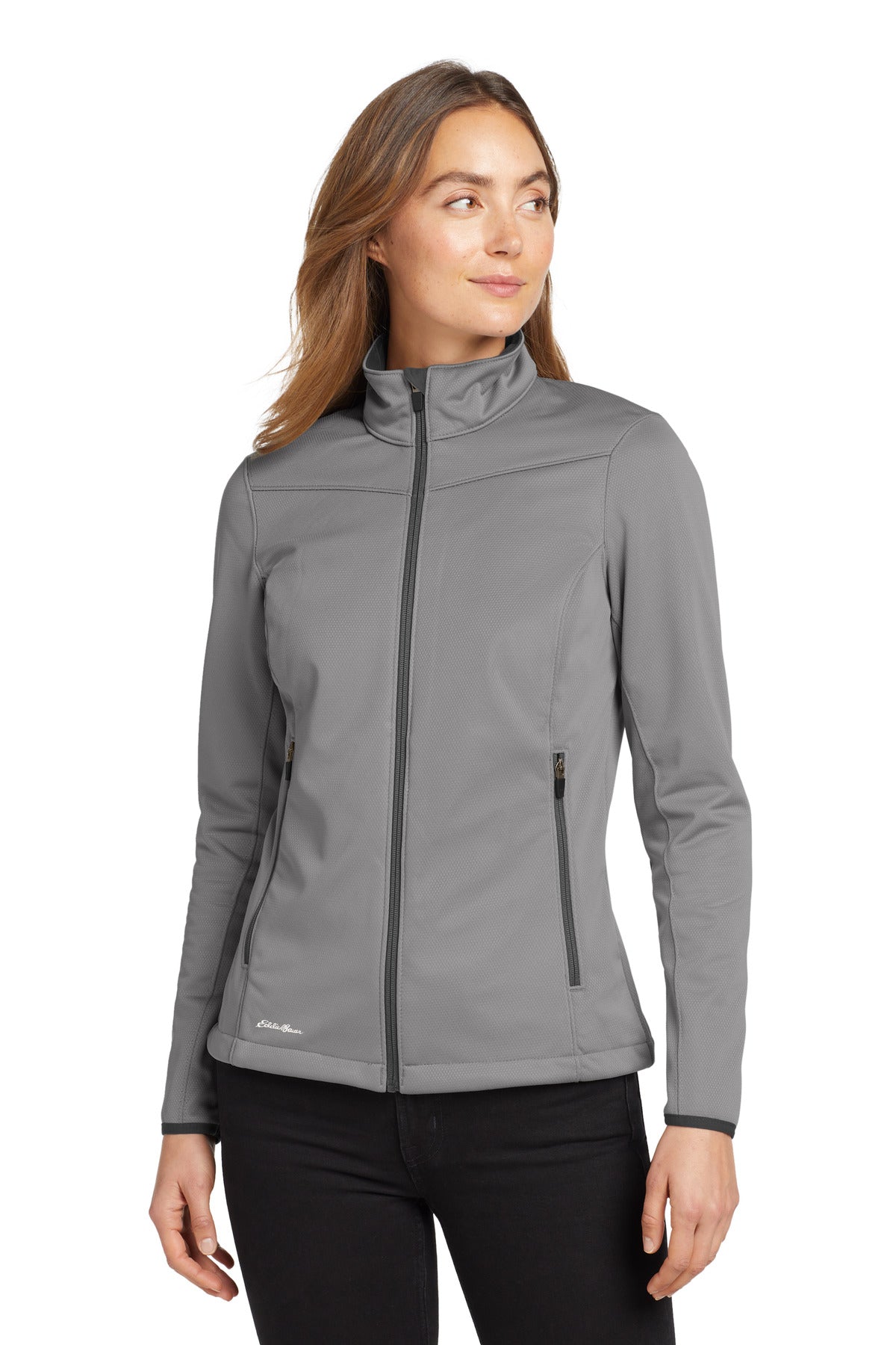 Custom logo Eddie Bauer® Women's Weather-Resist Soft Shell Jacket. EB539 in Chrome