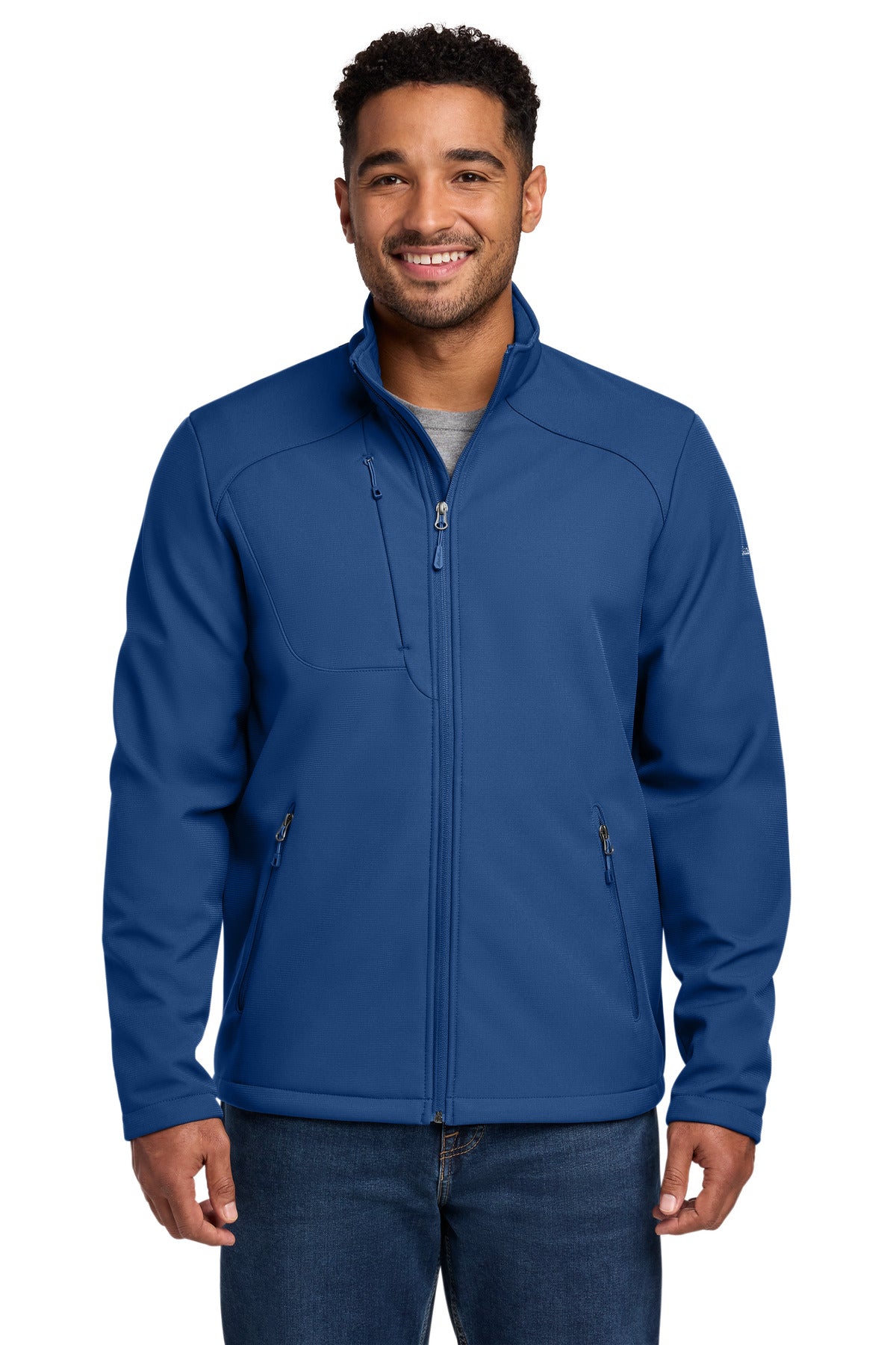 Custom logo Eddie Bauer® Stretch Soft Shell Jacket EB544 in Cobalt Blue