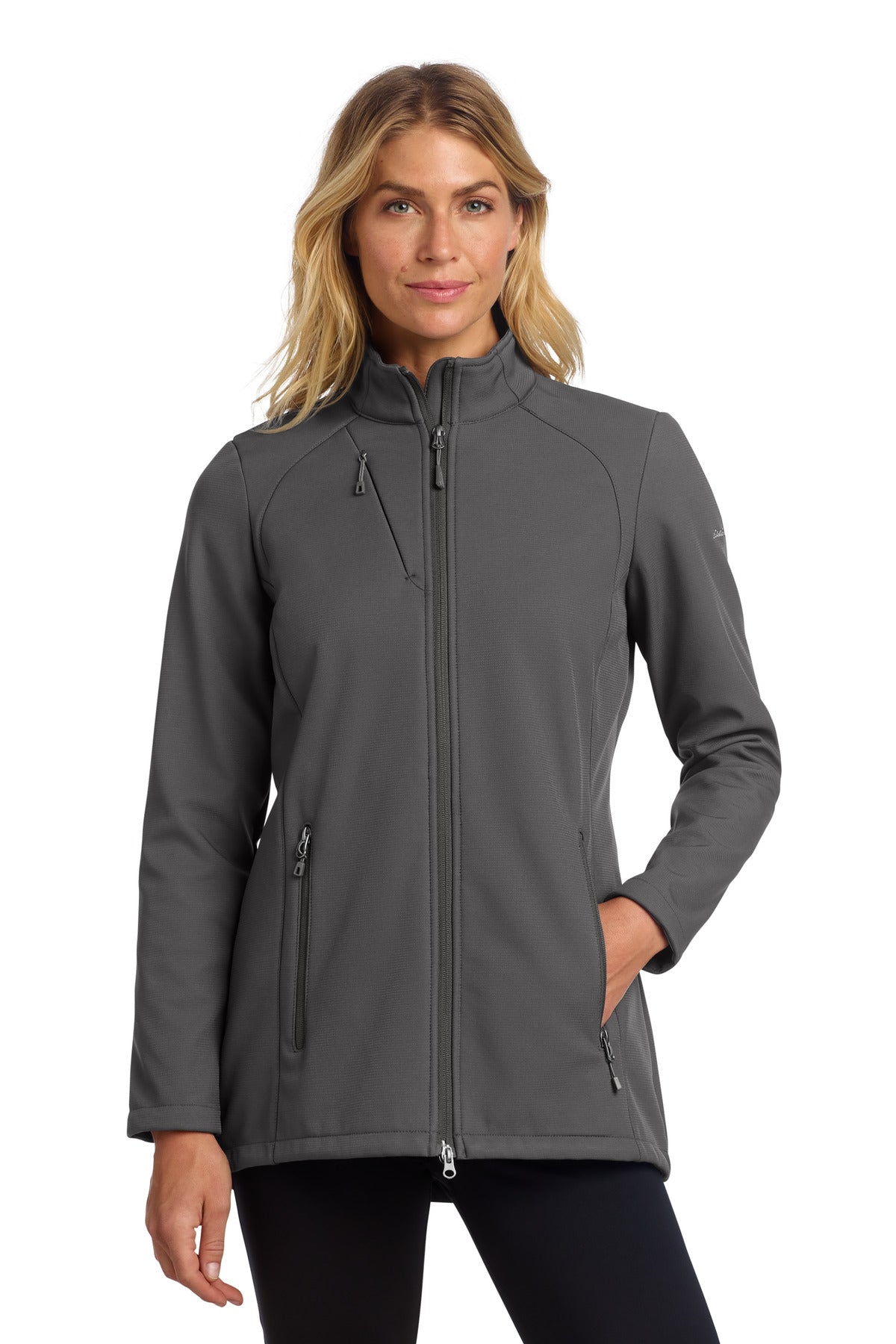 Custom logo Eddie Bauer® Women's Stretch Soft Shell Jacket EB545 in Iron Gate