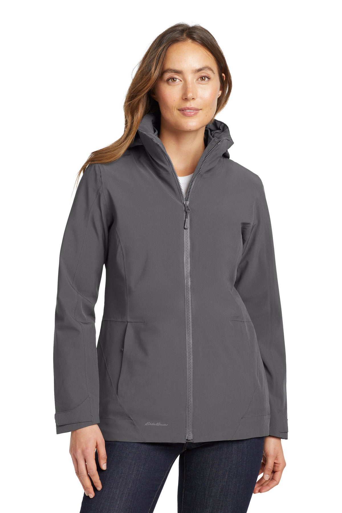 Custom logo Eddie Bauer® Women's WeatherEdge® 3-in-1 Jacket EB657 in Grey Steel/ Metal Grey