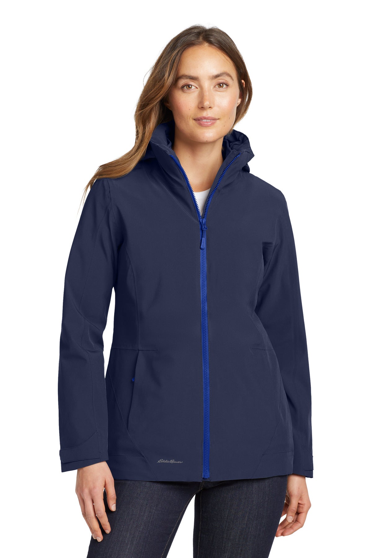 Custom logo Eddie Bauer® Women's WeatherEdge® 3-in-1 Jacket EB657 in River Blue/ Cobalt Blue