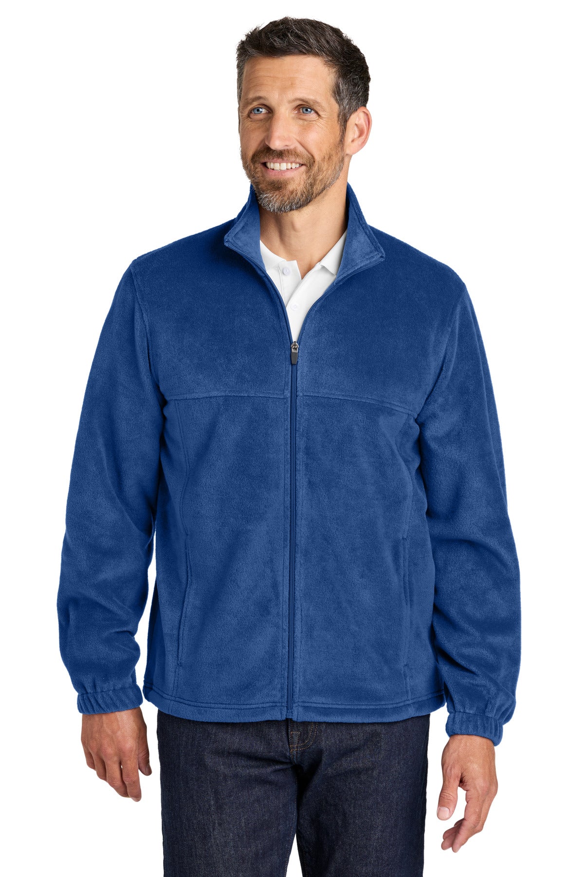 Custom logo Port Authority® Plush Fleece Full-Zip Jacket F190 in Royal