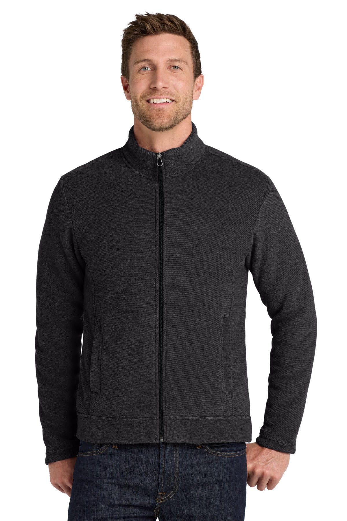 Custom logo Port Authority ® Ultra Warm Brushed Fleece Jacket. F211 in Graphite/ Deep Black