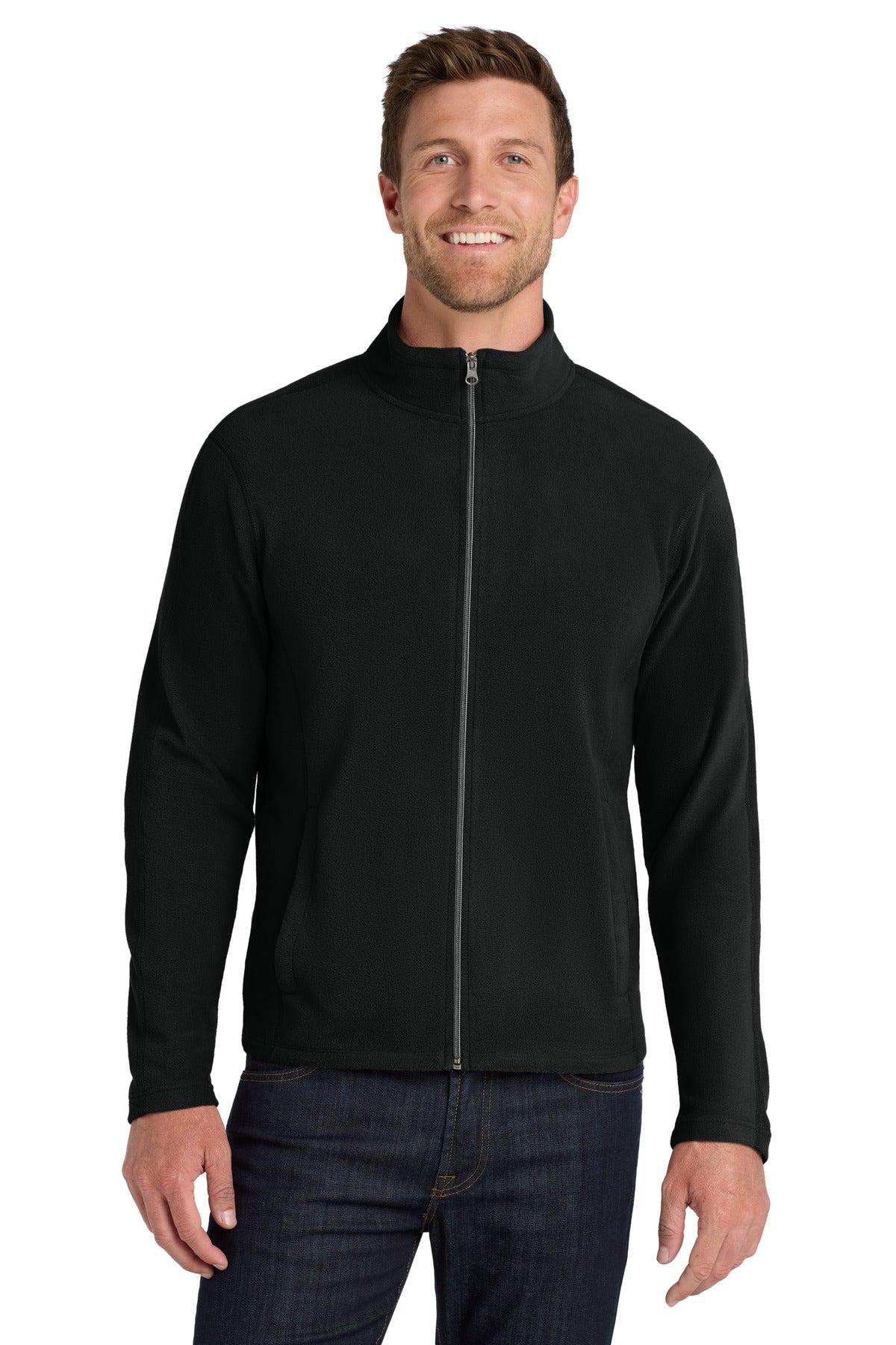 Custom logo Port Authority® Microfleece Jacket. F223 in Black