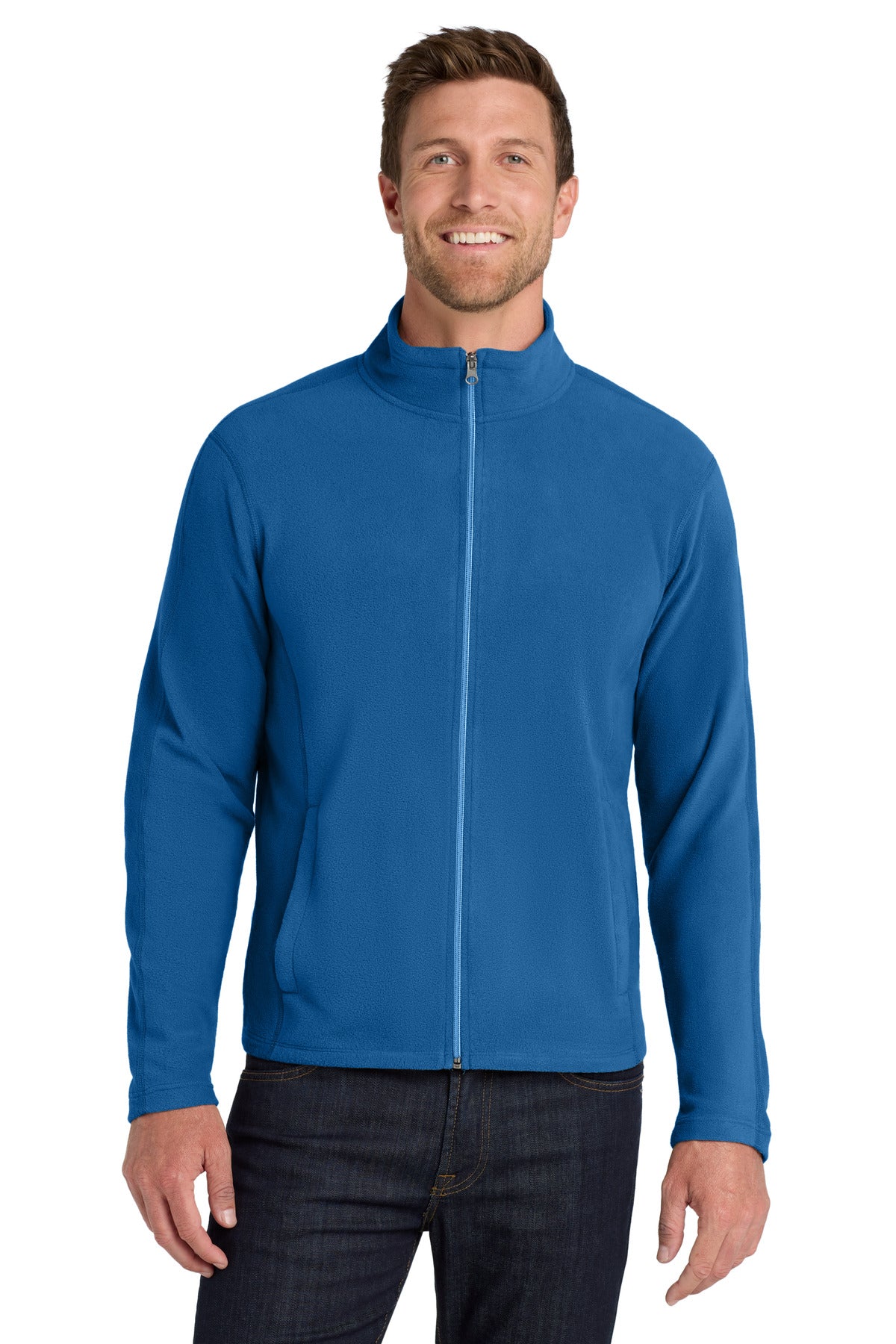 Custom logo Port Authority® Microfleece Jacket. F223 in Light Royal