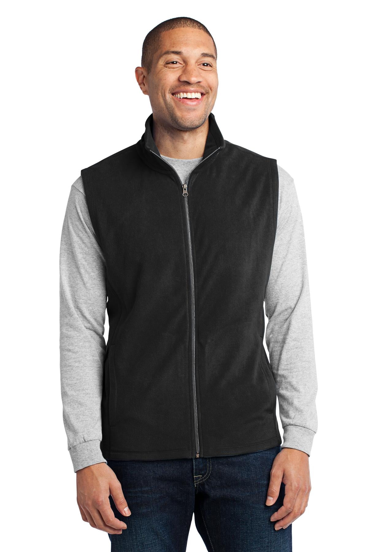 Custom logo Port Authority® Microfleece Vest. F226 in Black