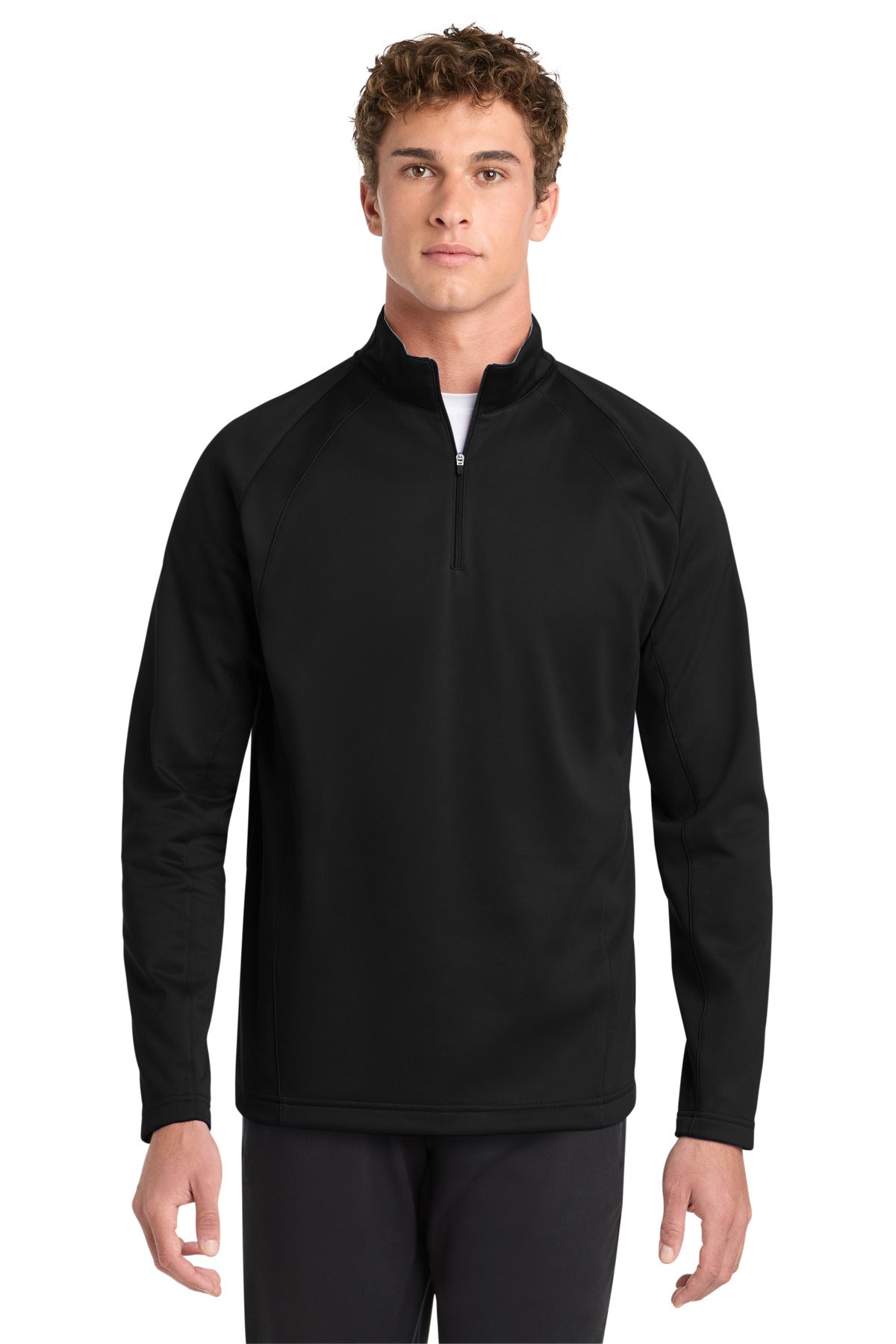 Custom logo Sport-Tek® Sport-Wick® Fleece 1/4-Zip Pullover.  F243 in Black/ Silver