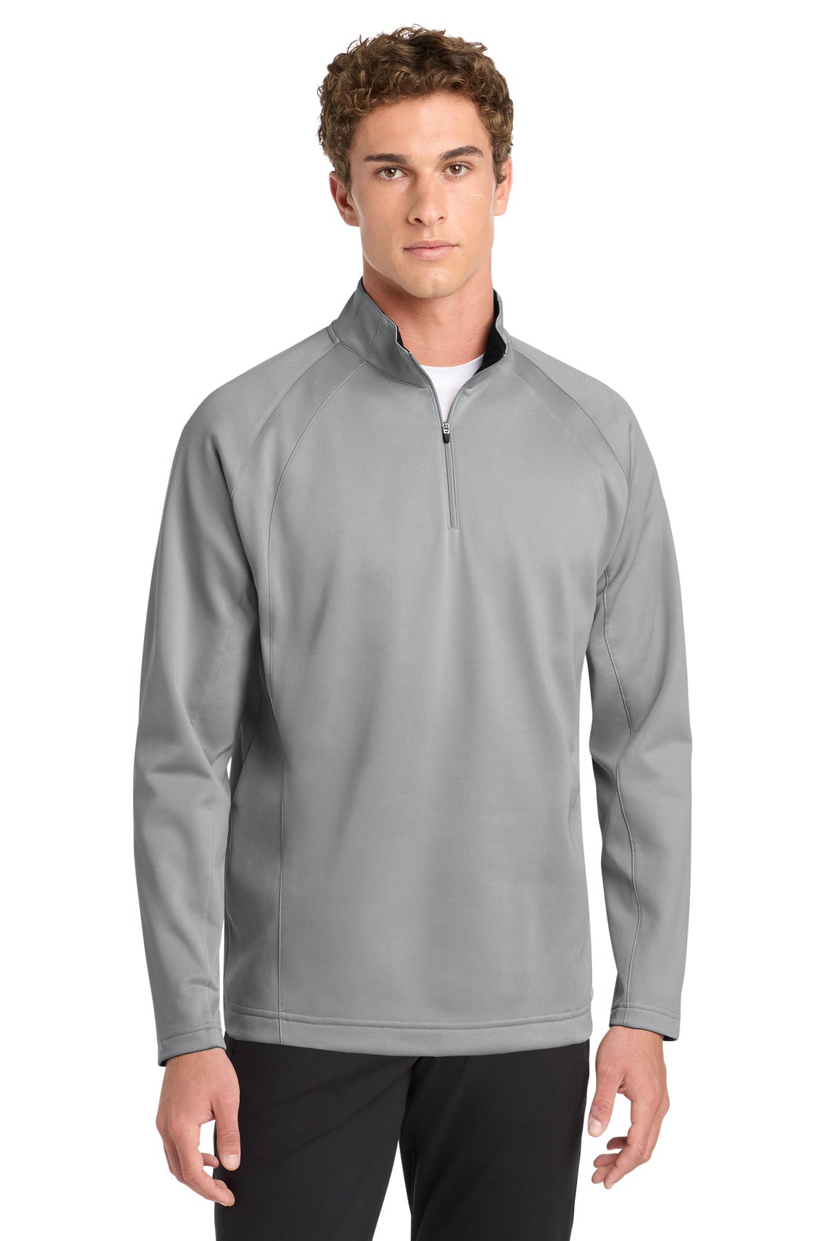 Custom logo Sport-Tek® Sport-Wick® Fleece 1/4-Zip Pullover.  F243 in Silver/ Black