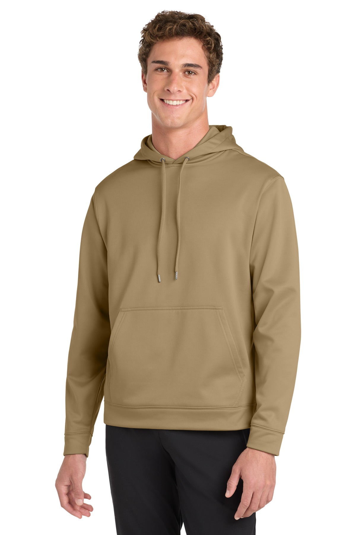 Custom logo Sport-Tek® Sport-Wick® Fleece Hooded Pullover.  F244 in Coyote Brown
