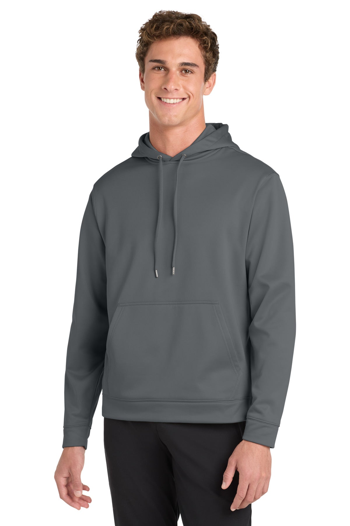 Custom logo Sport-Tek® Sport-Wick® Fleece Hooded Pullover.  F244 in Dark Smoke Grey