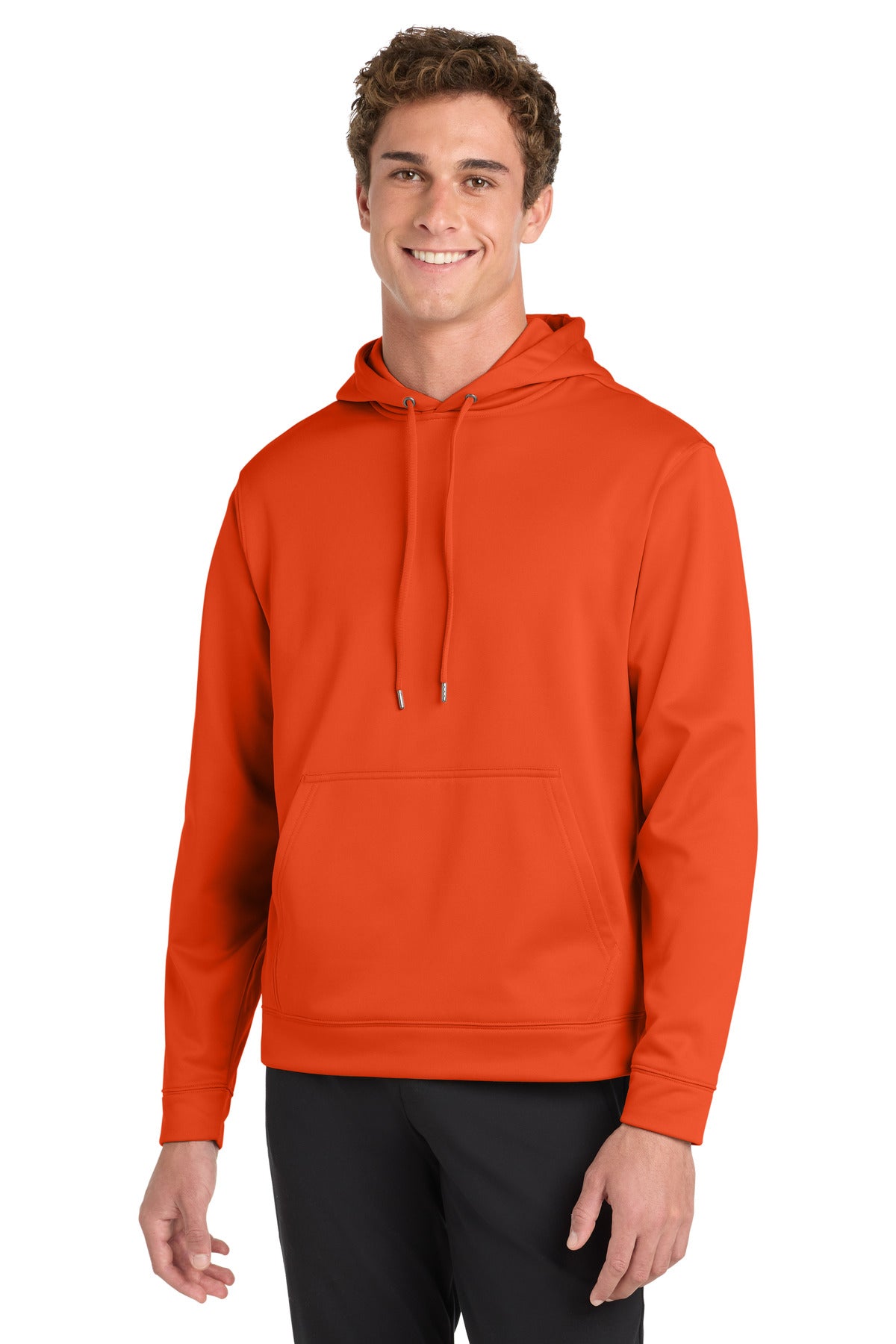 Custom logo Sport-Tek® Sport-Wick® Fleece Hooded Pullover.  F244 in Deep Orange
