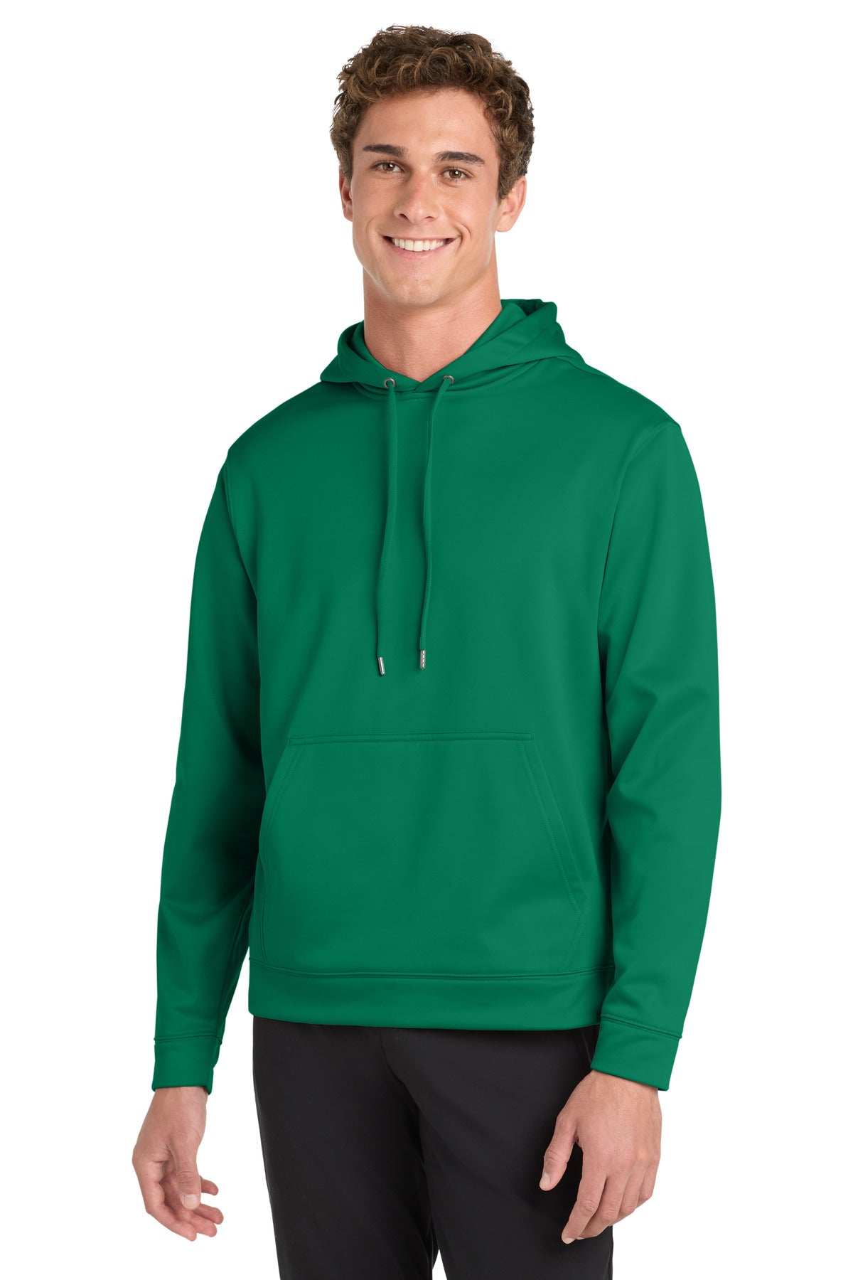 Custom logo Sport-Tek® Sport-Wick® Fleece Hooded Pullover.  F244 in Kelly Green
