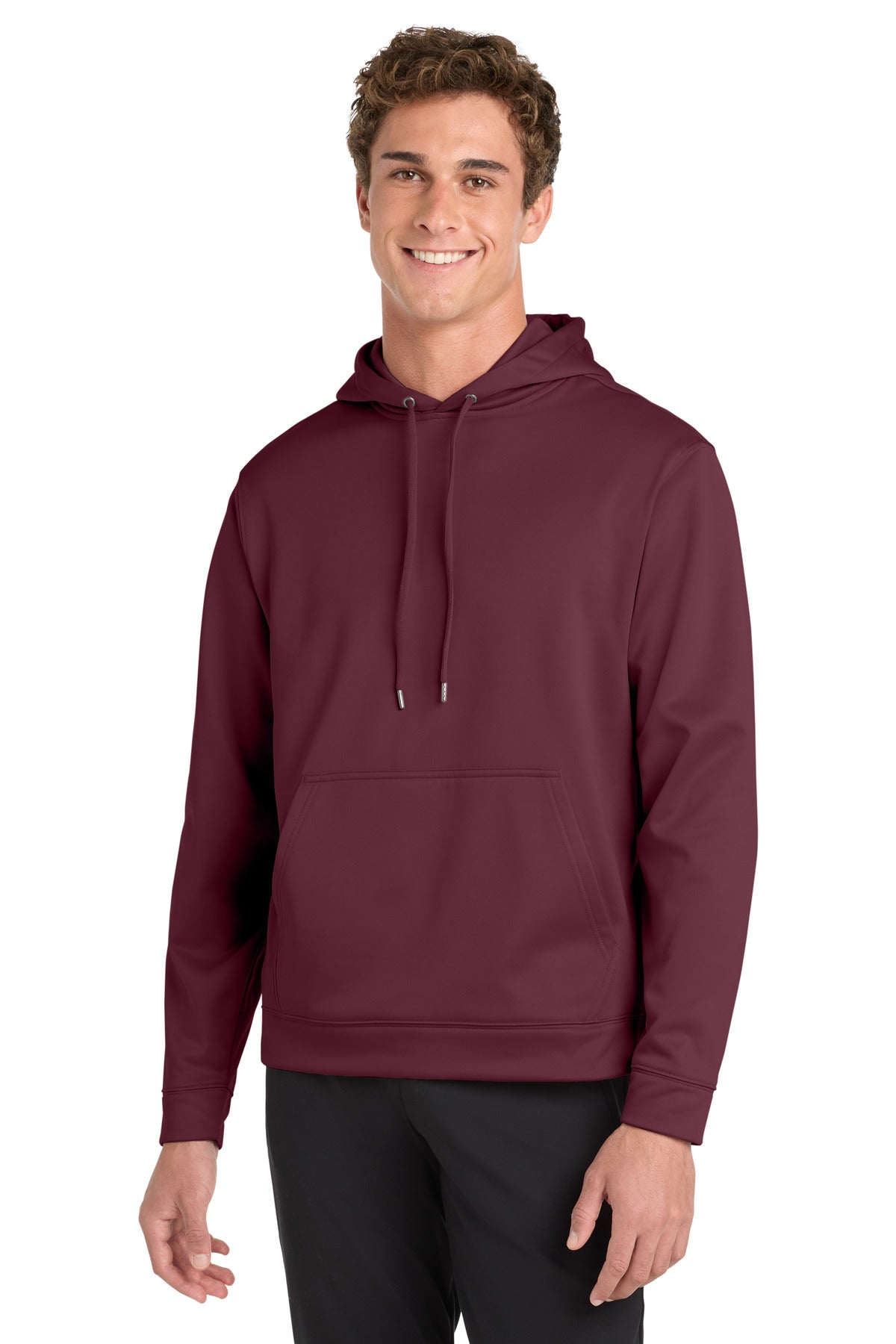 Custom logo Sport-Tek® Sport-Wick® Fleece Hooded Pullover.  F244 in Maroon
