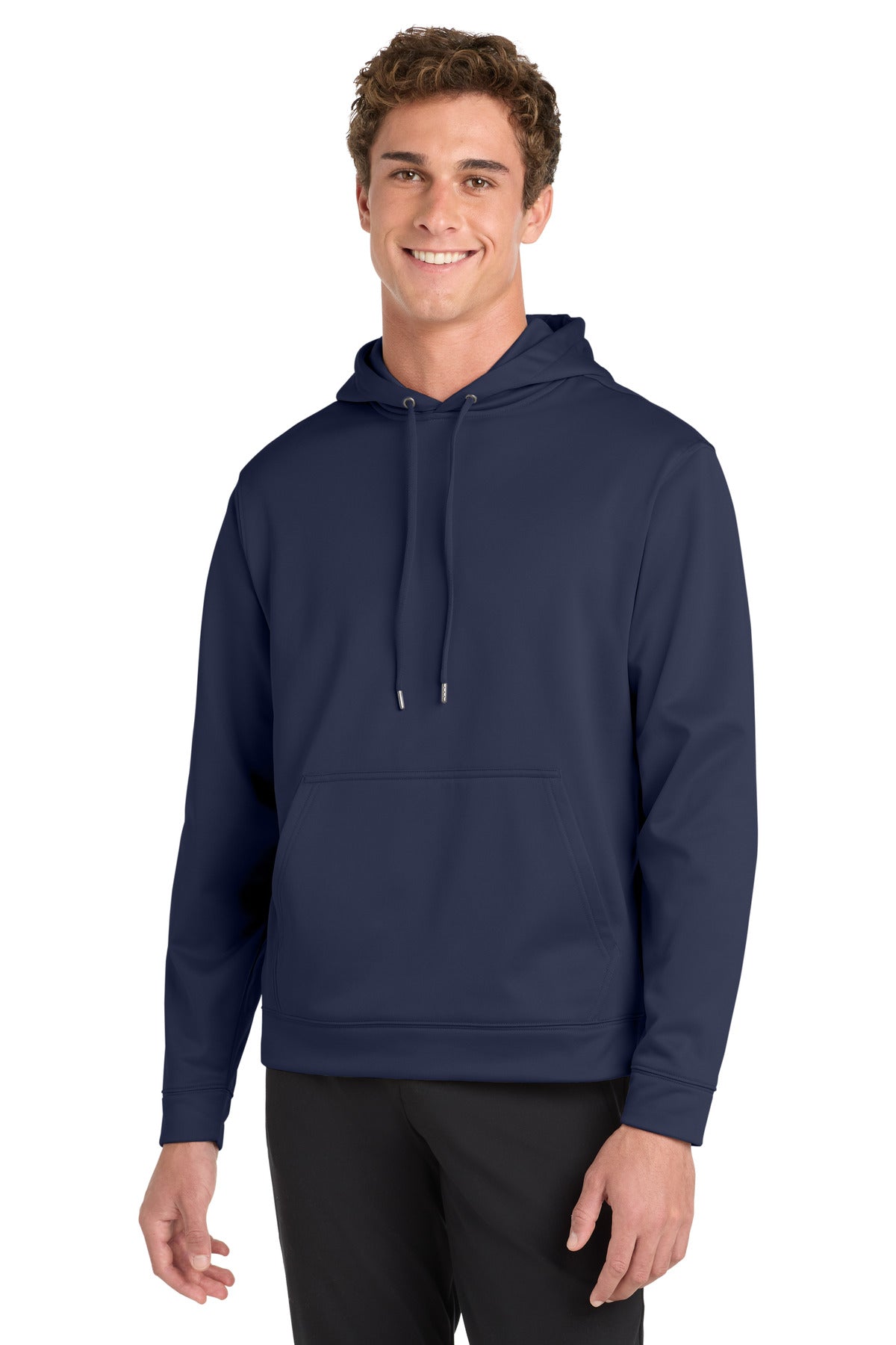 Custom logo Sport-Tek® Sport-Wick® Fleece Hooded Pullover.  F244 in Navy