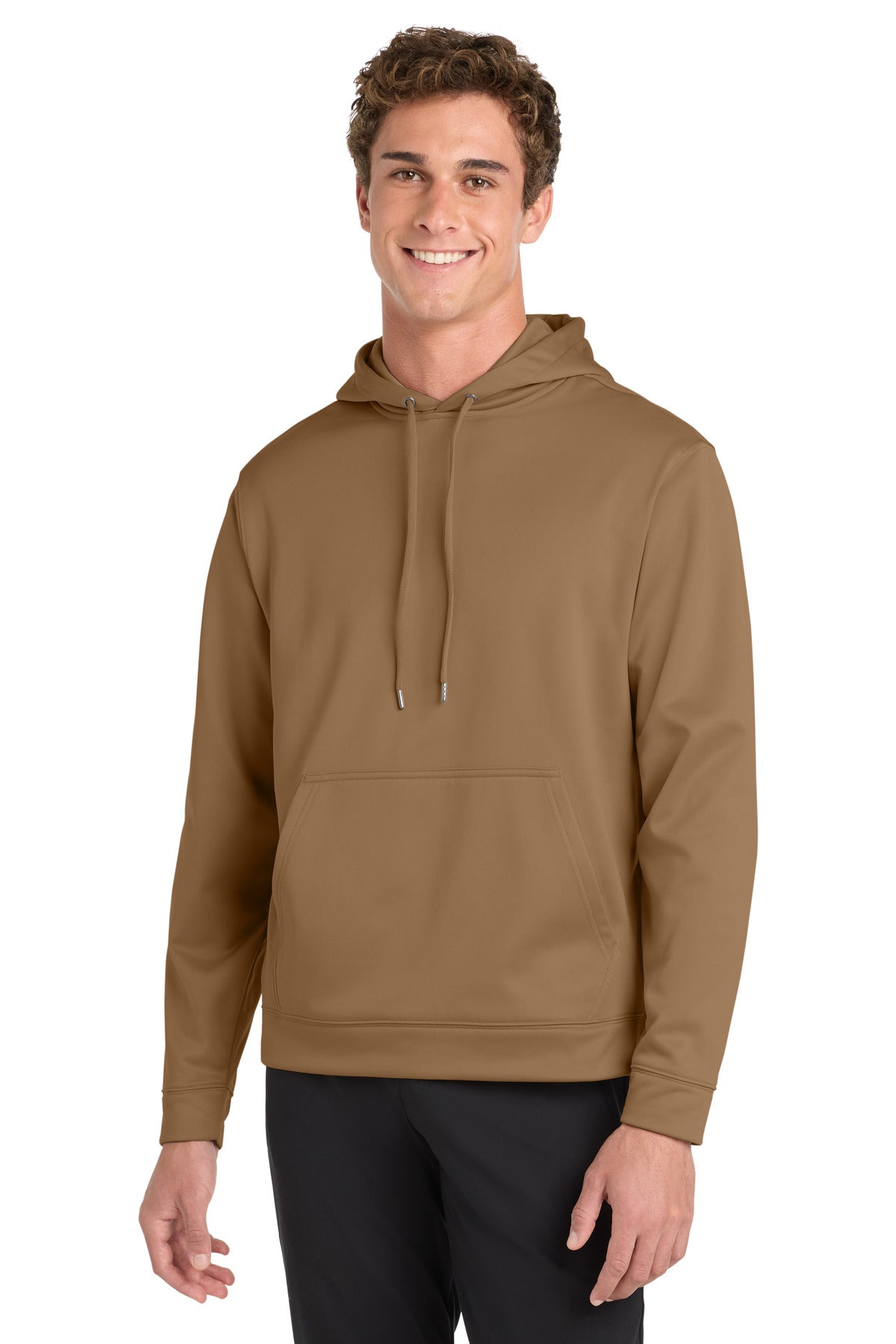 Custom logo Sport-Tek® Sport-Wick® Fleece Hooded Pullover.  F244 in Woodland Brown