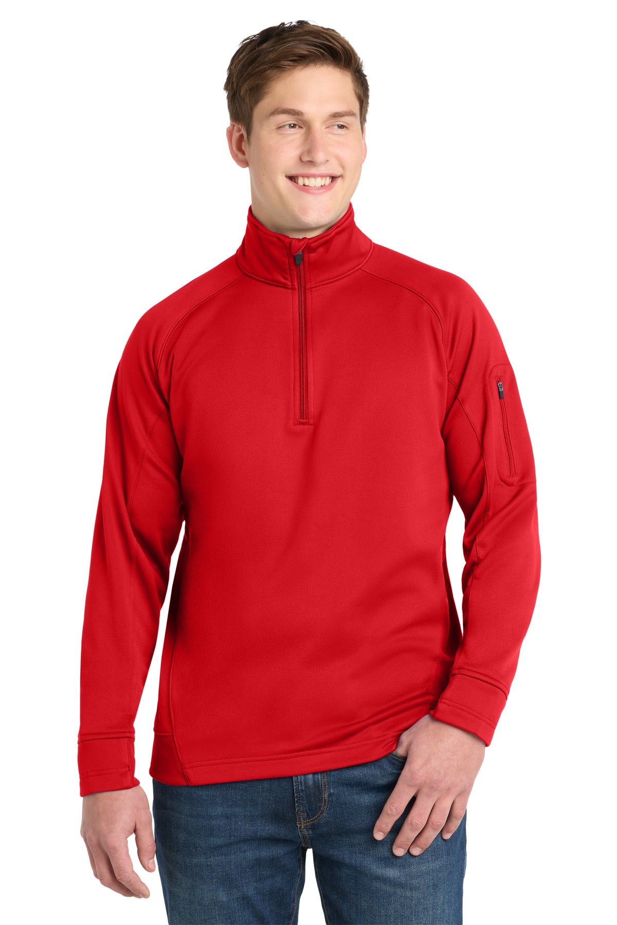 Custom logo Sport-Tek® Tech Fleece 1/4-Zip Pullover. F247 in True Red