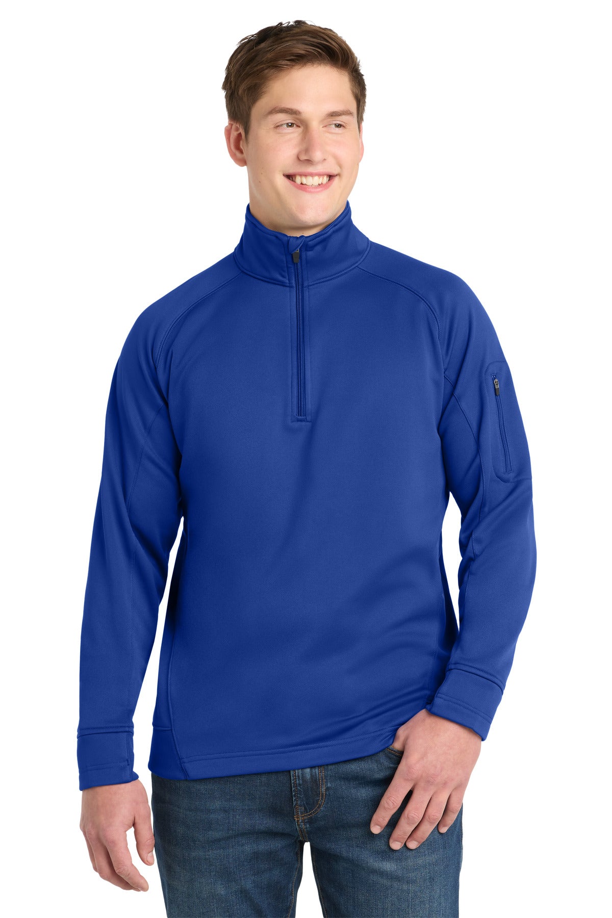 Custom logo Sport-Tek® Tech Fleece 1/4-Zip Pullover. F247 in True Royal