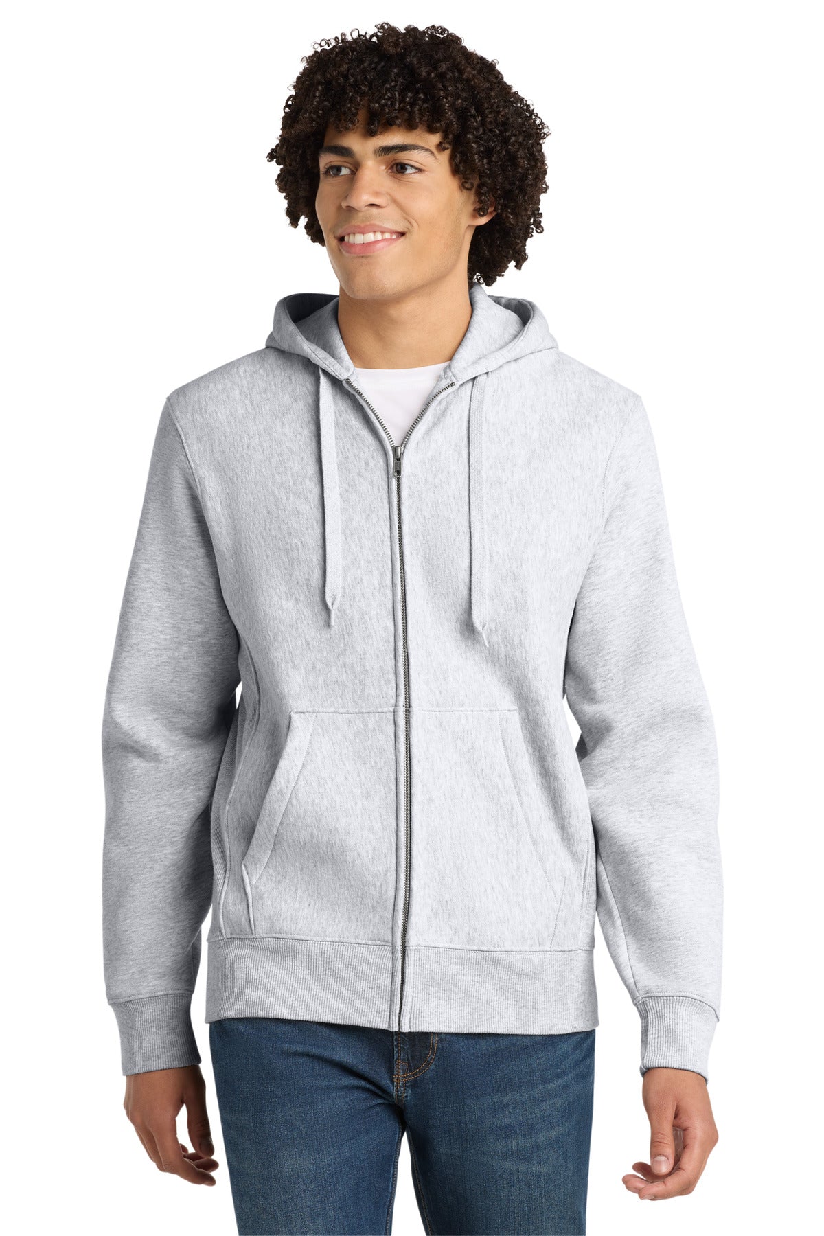 Custom logo Sport-Tek® Super Heavyweight Full-Zip Hooded Sweatshirt.  F282 in Athletic Heather