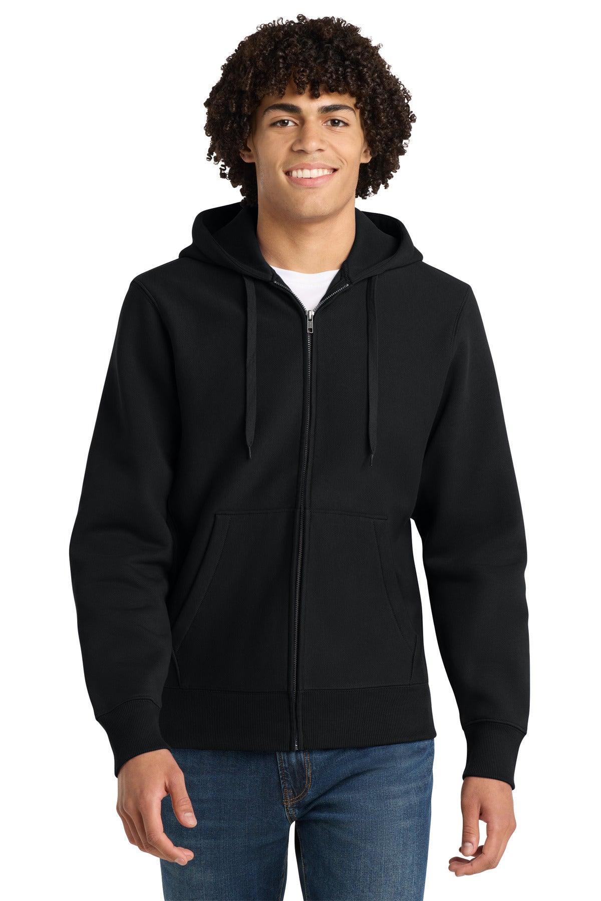 Custom logo Sport-Tek® Super Heavyweight Full-Zip Hooded Sweatshirt.  F282 in Black