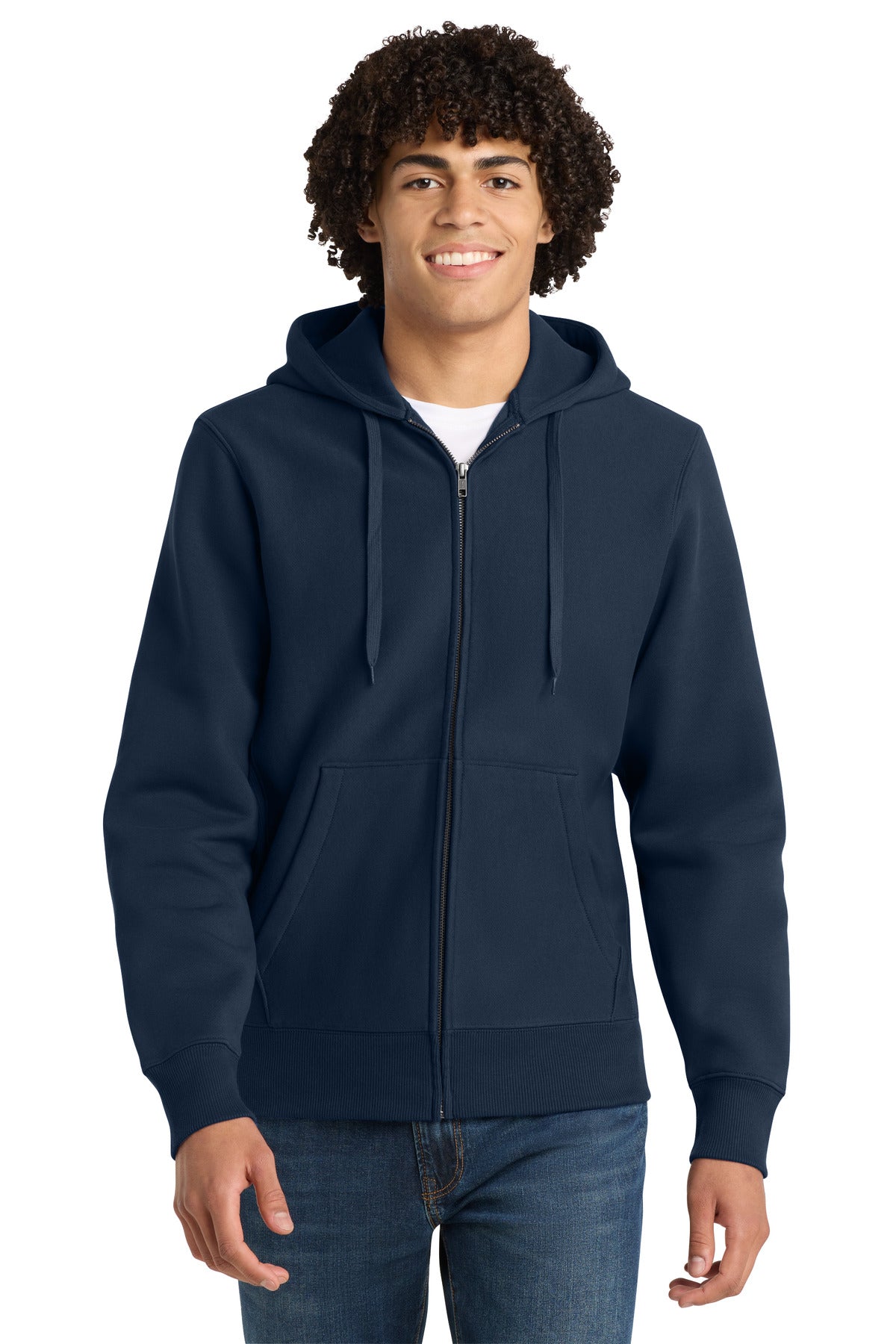 Custom logo Sport-Tek® Super Heavyweight Full-Zip Hooded Sweatshirt.  F282 in True Navy