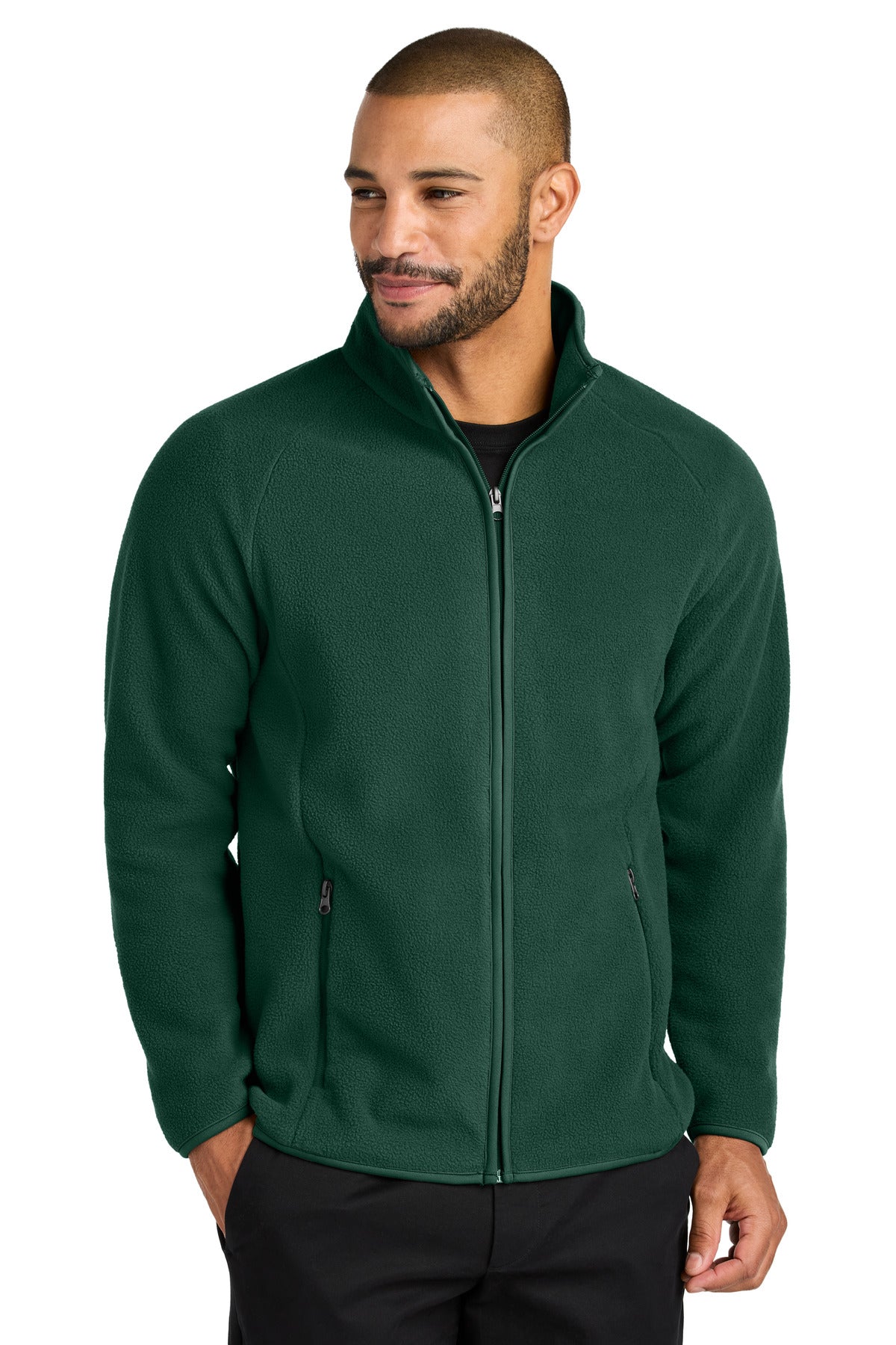Custom logo Port Authority® C-FREE® Raglan Fleece F700 in Dark Green