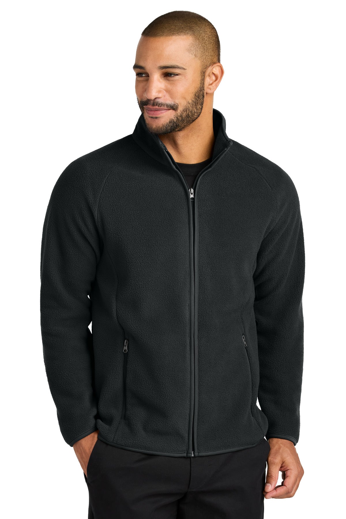 Custom logo Port Authority® C-FREE® Raglan Fleece F700 in Deep Black