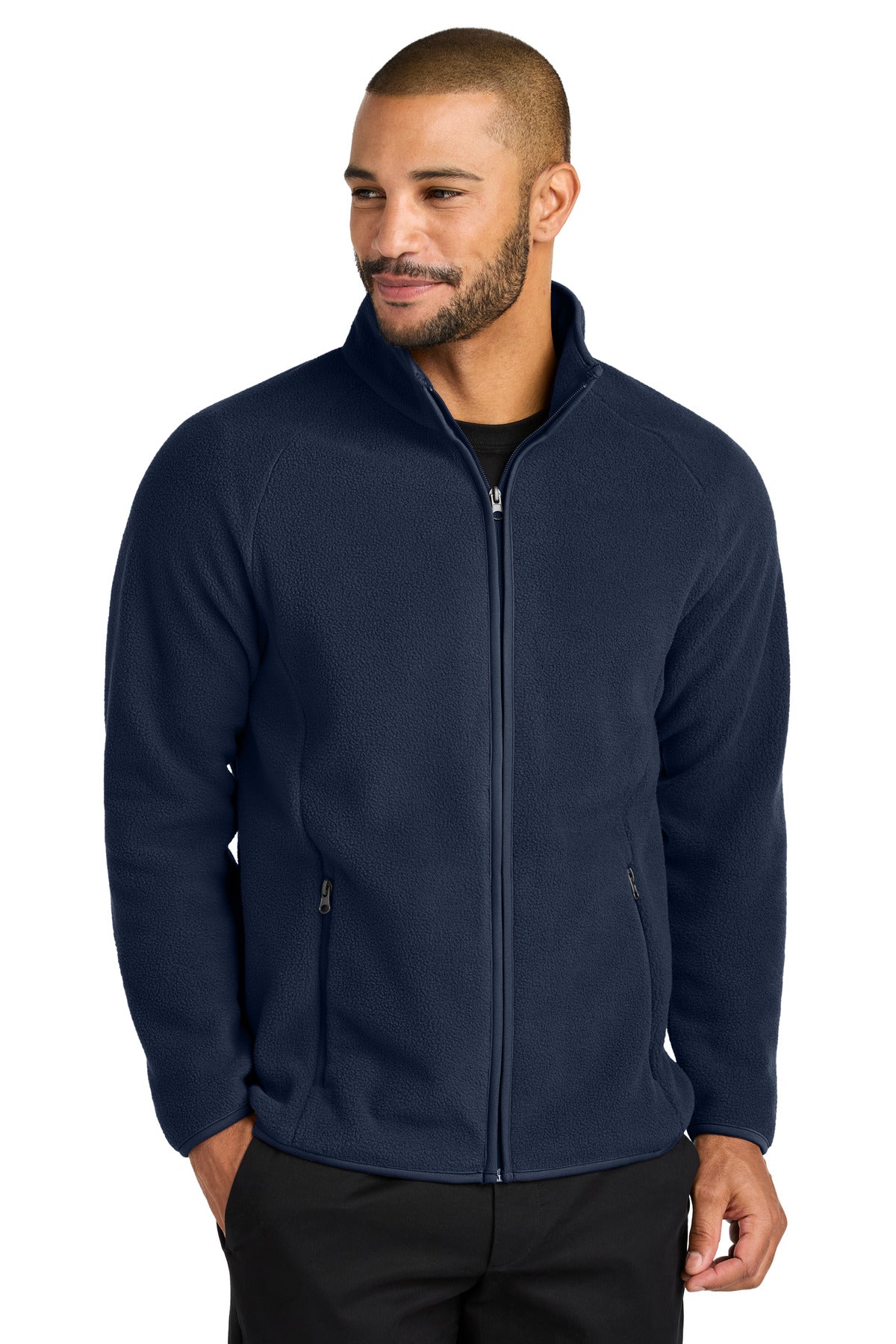Custom logo Port Authority® C-FREE® Raglan Fleece F700 in True Navy