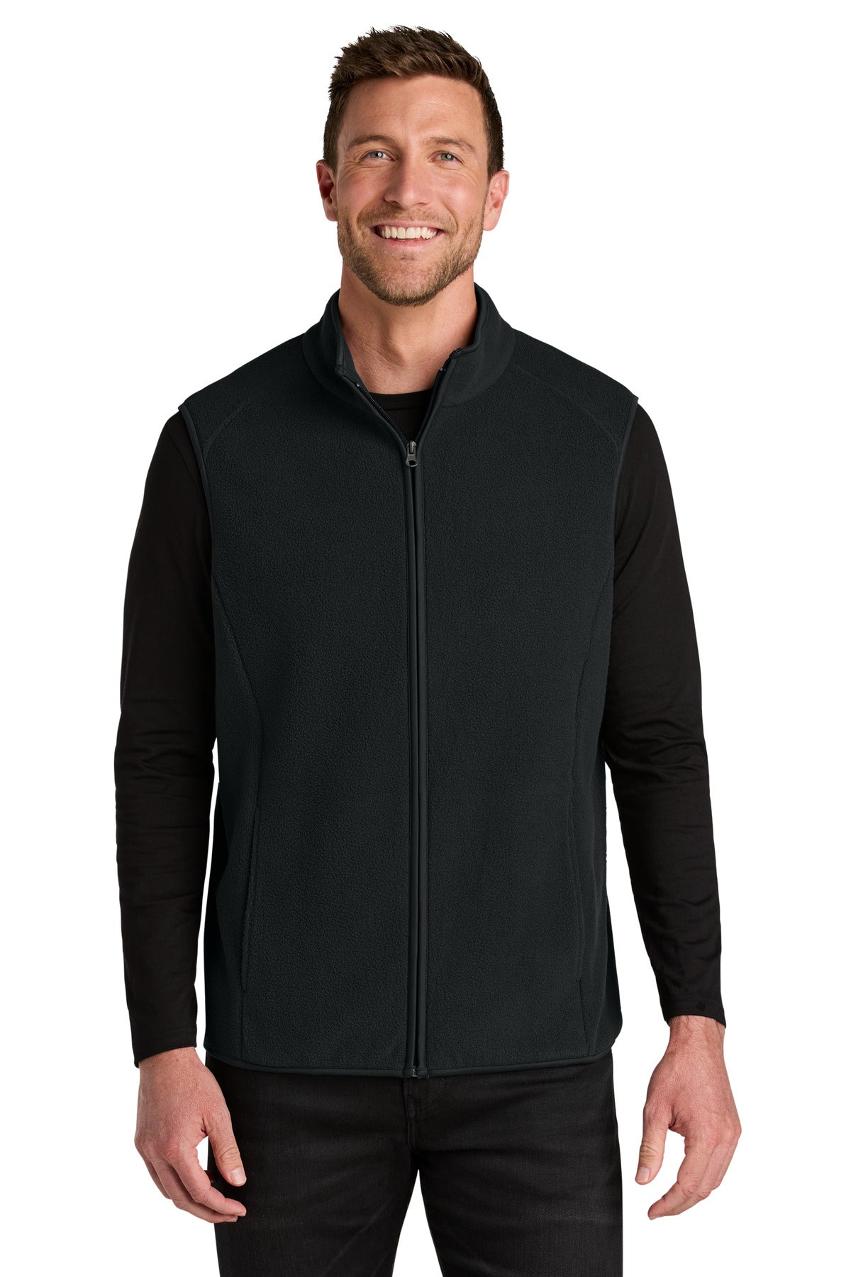 Custom logo Port Authority® C-FREE® Fleece Vest F702 in Deep Black