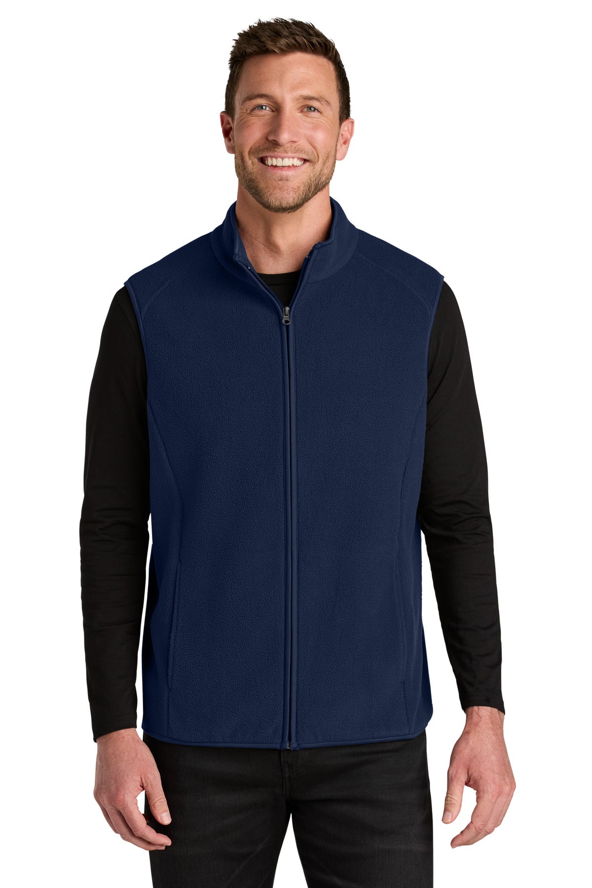 Custom logo Port Authority® C-FREE® Fleece Vest F702 in True Navy