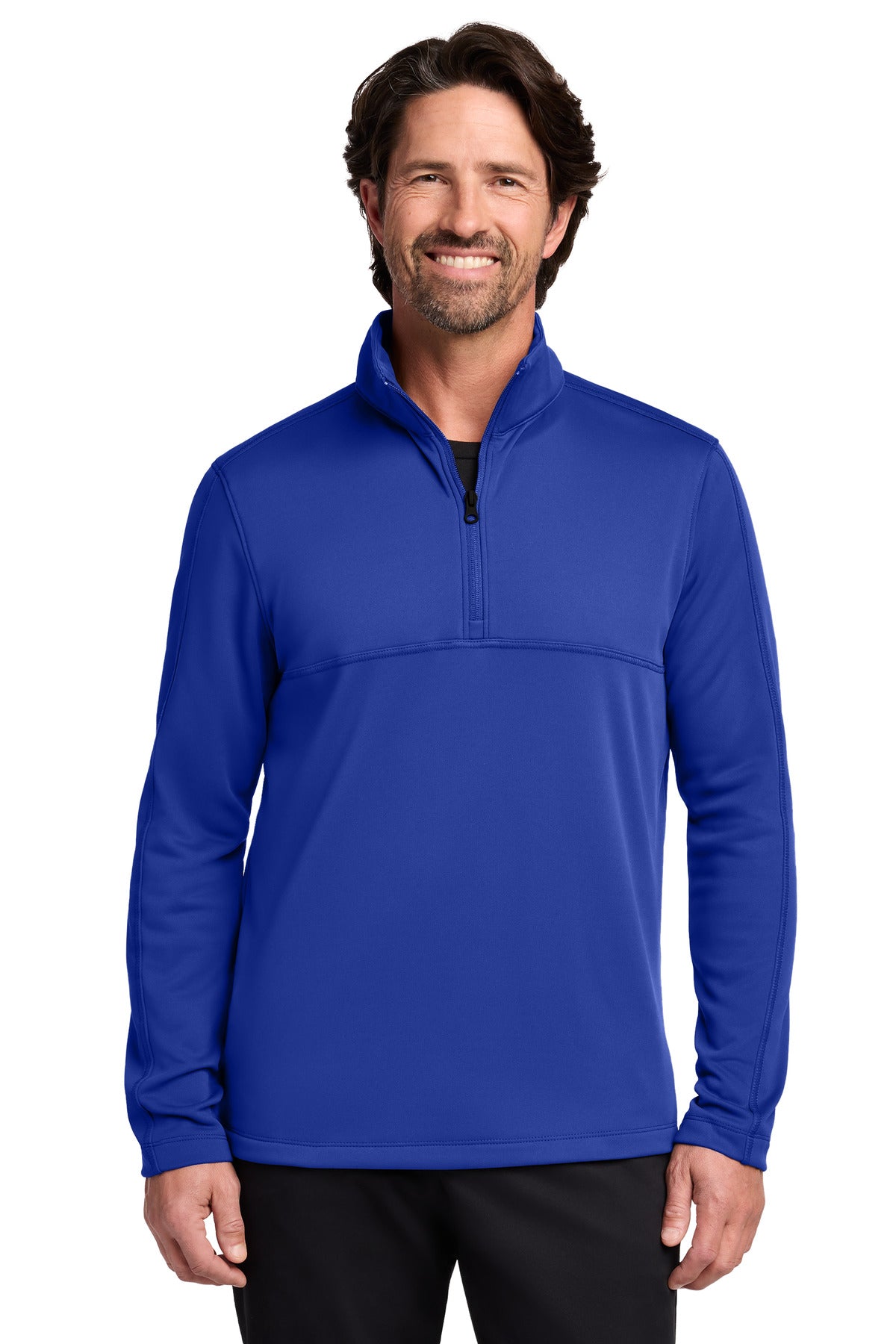 Custom logo Port Authority® Smooth Fleece 1/4-Zip F804 in True Royal