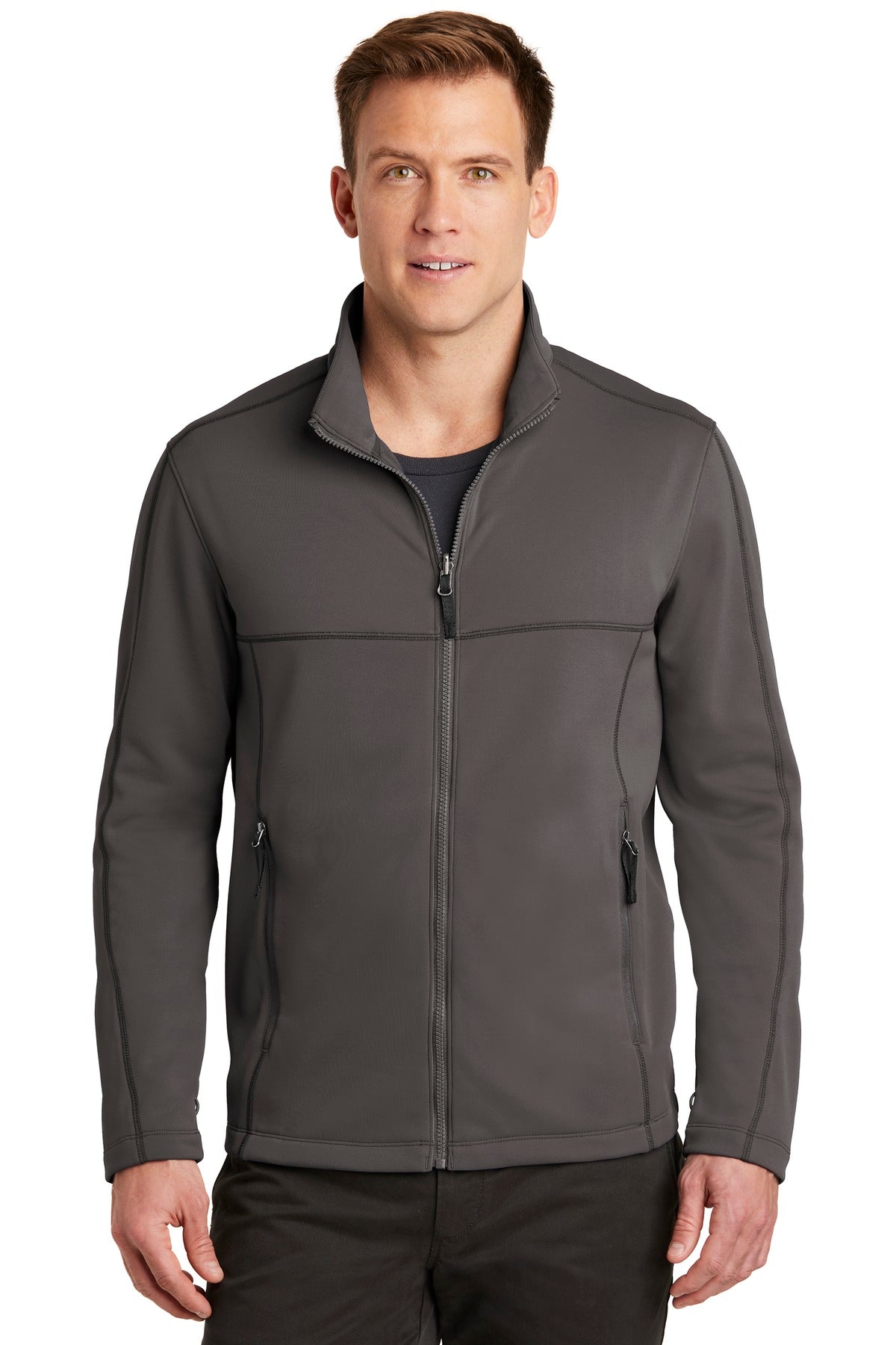 Custom logo Port Authority ® Collective Smooth Fleece Jacket. F904 in Graphite