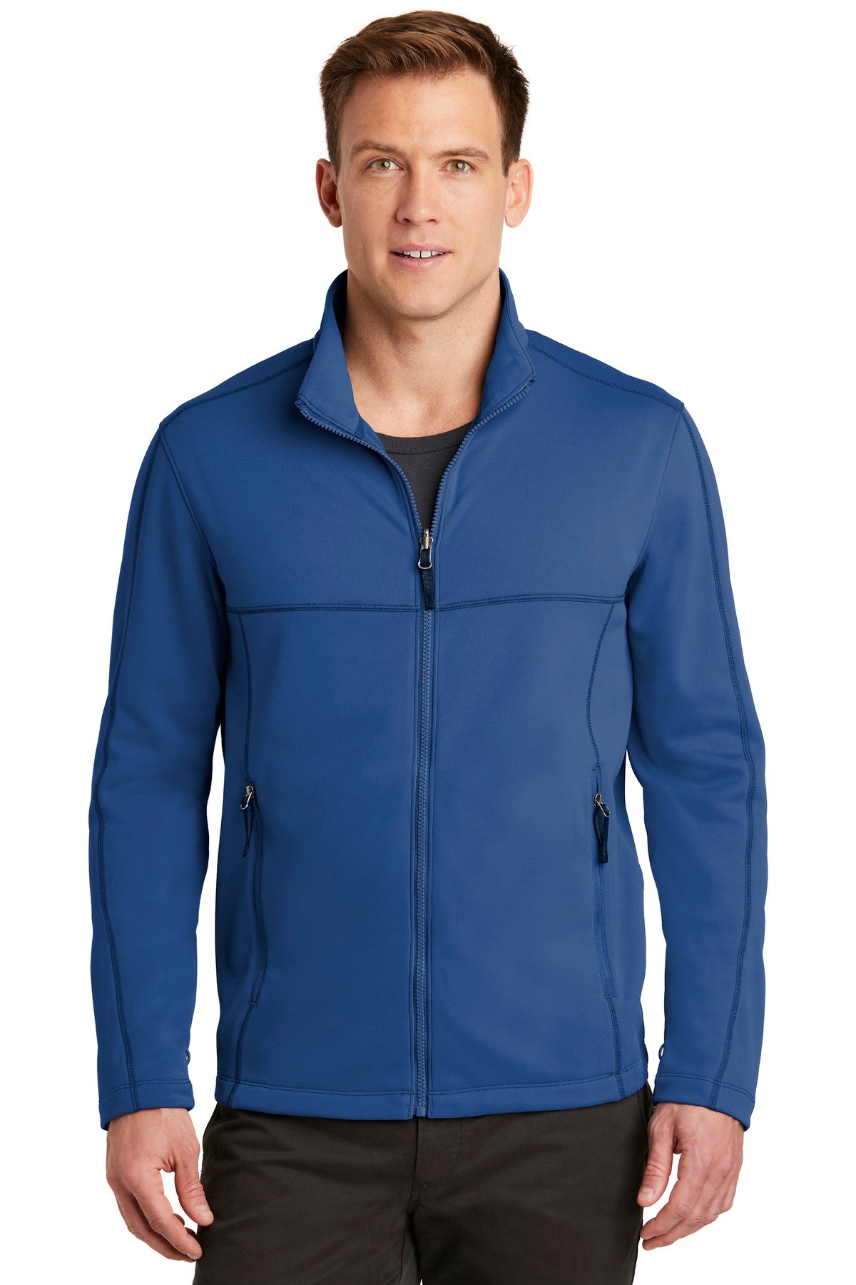 Custom logo Port Authority ® Collective Smooth Fleece Jacket. F904 in Night Sky Blue