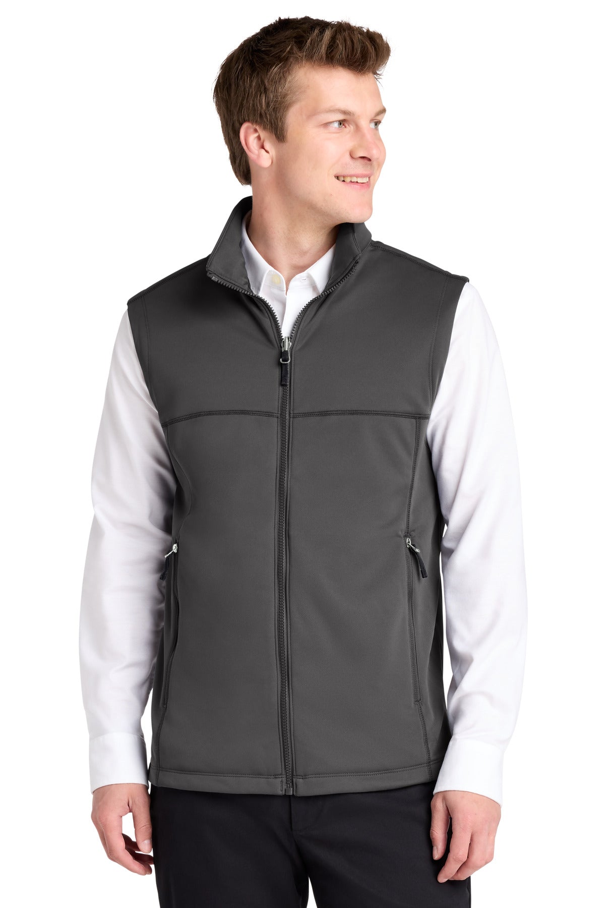 Custom logo Port Authority® Collective Smooth Fleece Vest F906 in Graphite