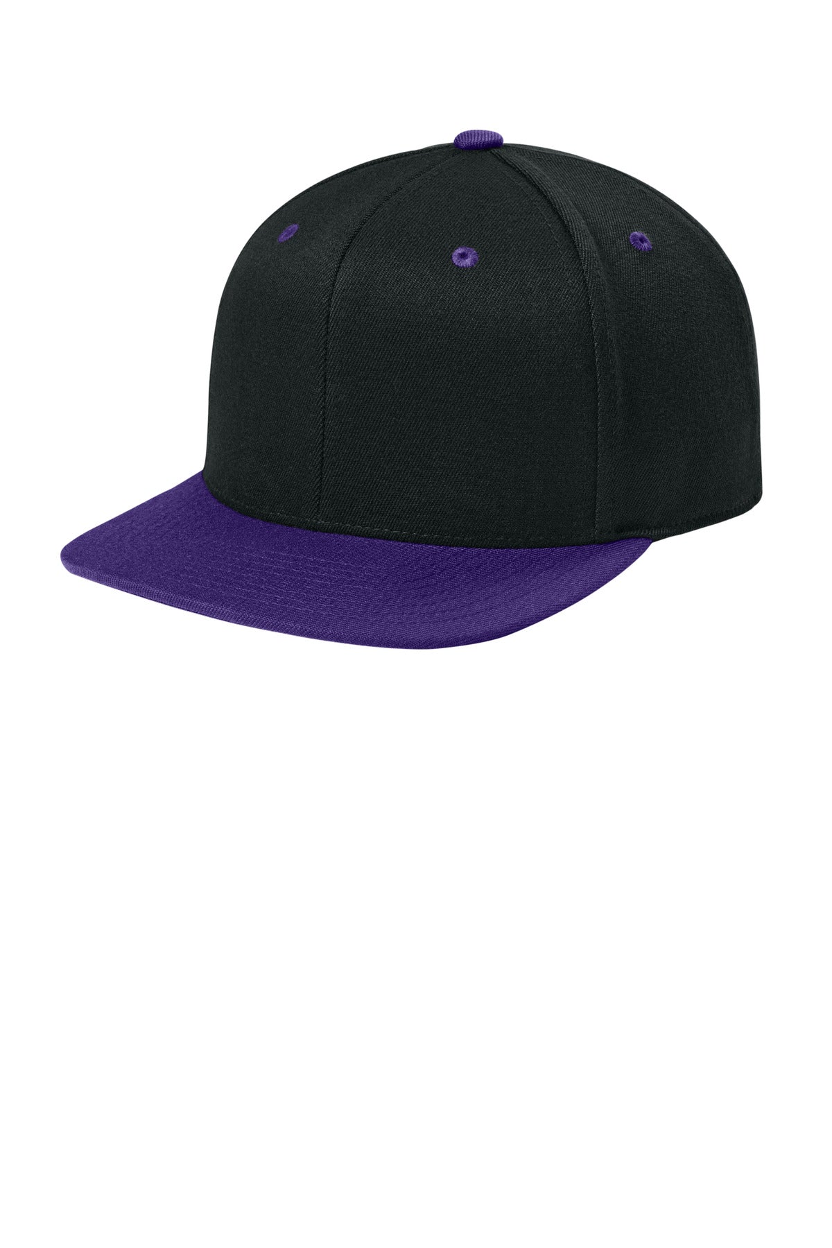 Custom logo Flexfit 110® Snapback Cap FF110F in Black/ Purple