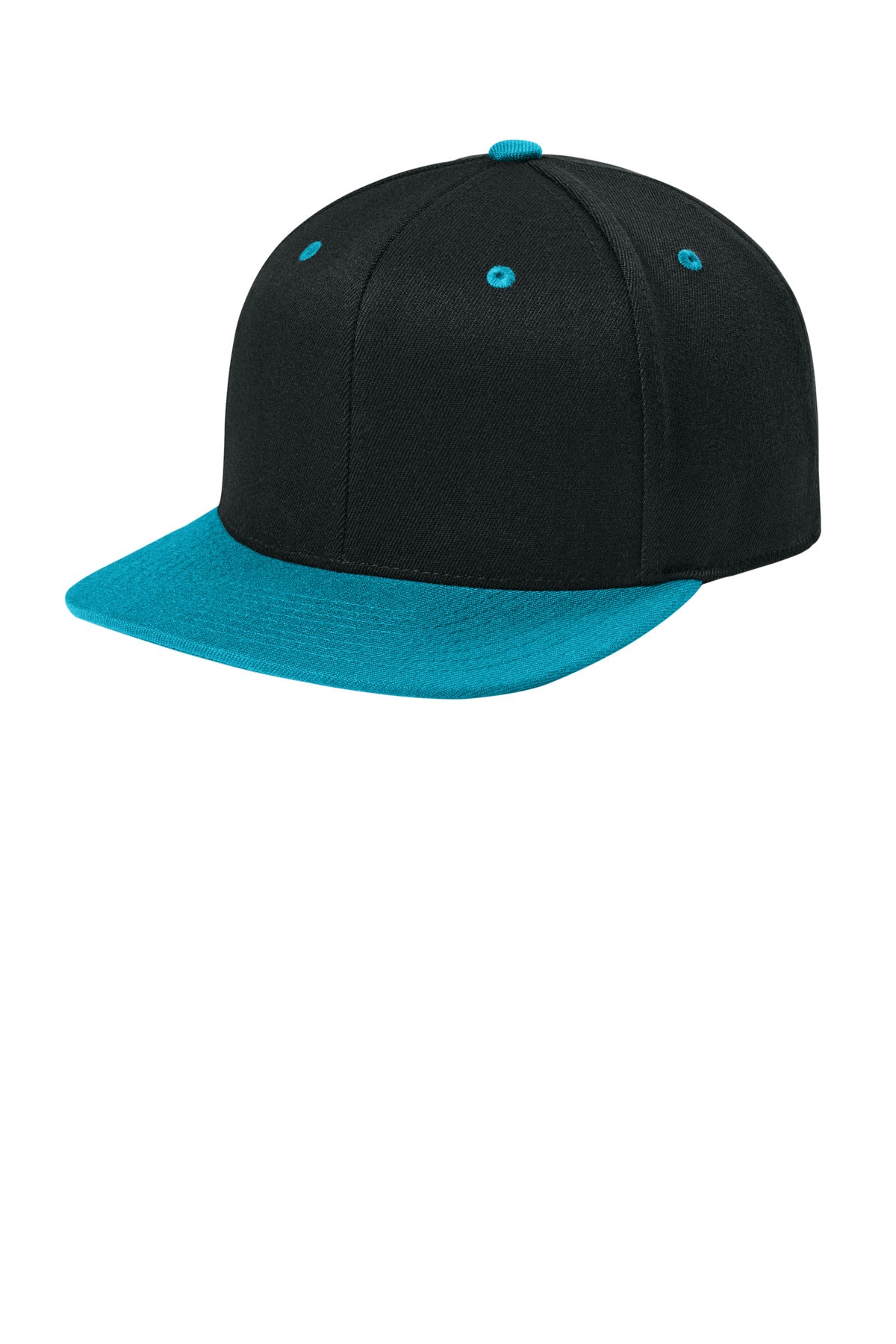 Custom logo Flexfit 110® Snapback Cap FF110F in Black/ Teal