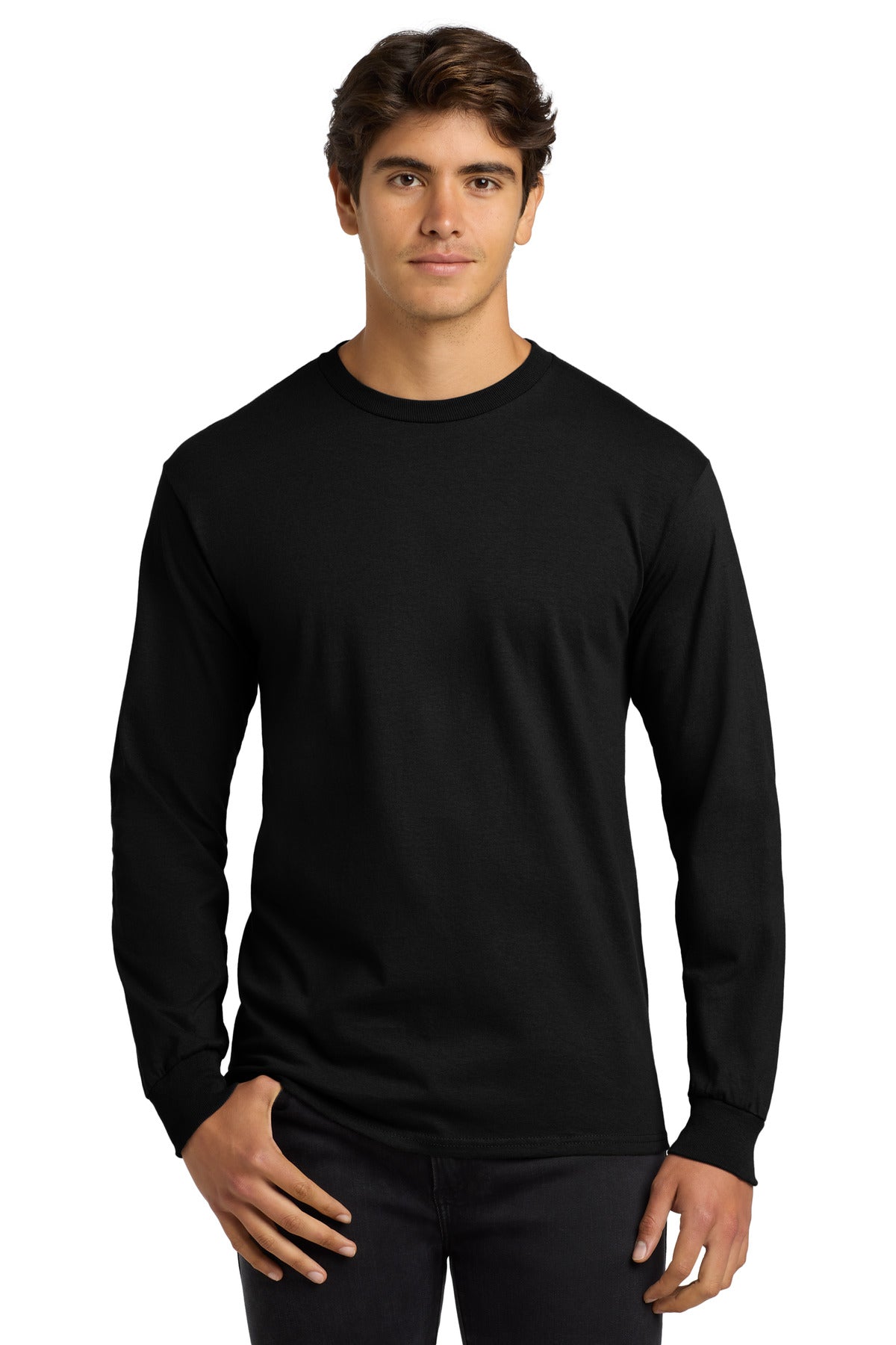 Custom logo Gildan® - Ultra Cotton® 100% US Cotton Long Sleeve T-Shirt.  G2400 in Black