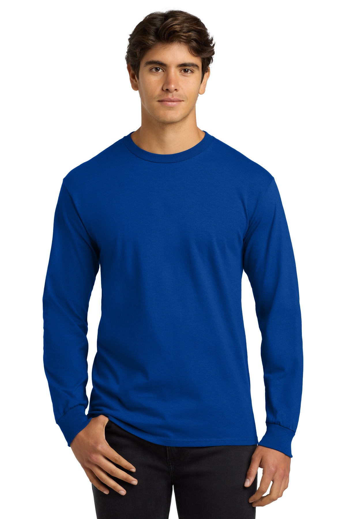 Custom logo Gildan® - Ultra Cotton® 100% US Cotton Long Sleeve T-Shirt.  G2400 in Royal