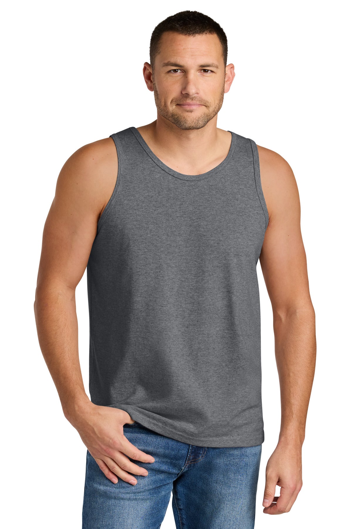 Custom logo Gildan® Heavy Cotton™ Tank Top. G5200 in Graphite Heather