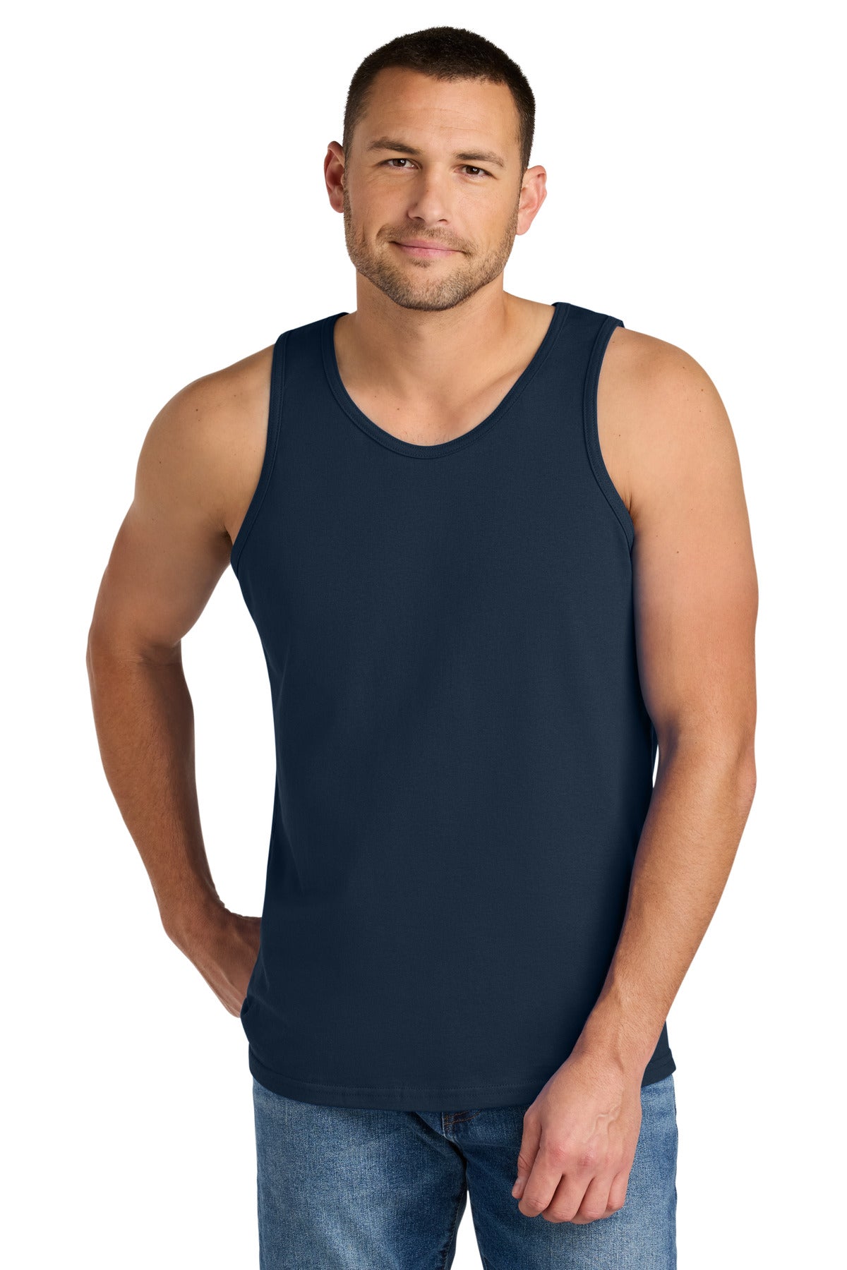 Custom logo Gildan® Heavy Cotton™ Tank Top. G5200 in Navy