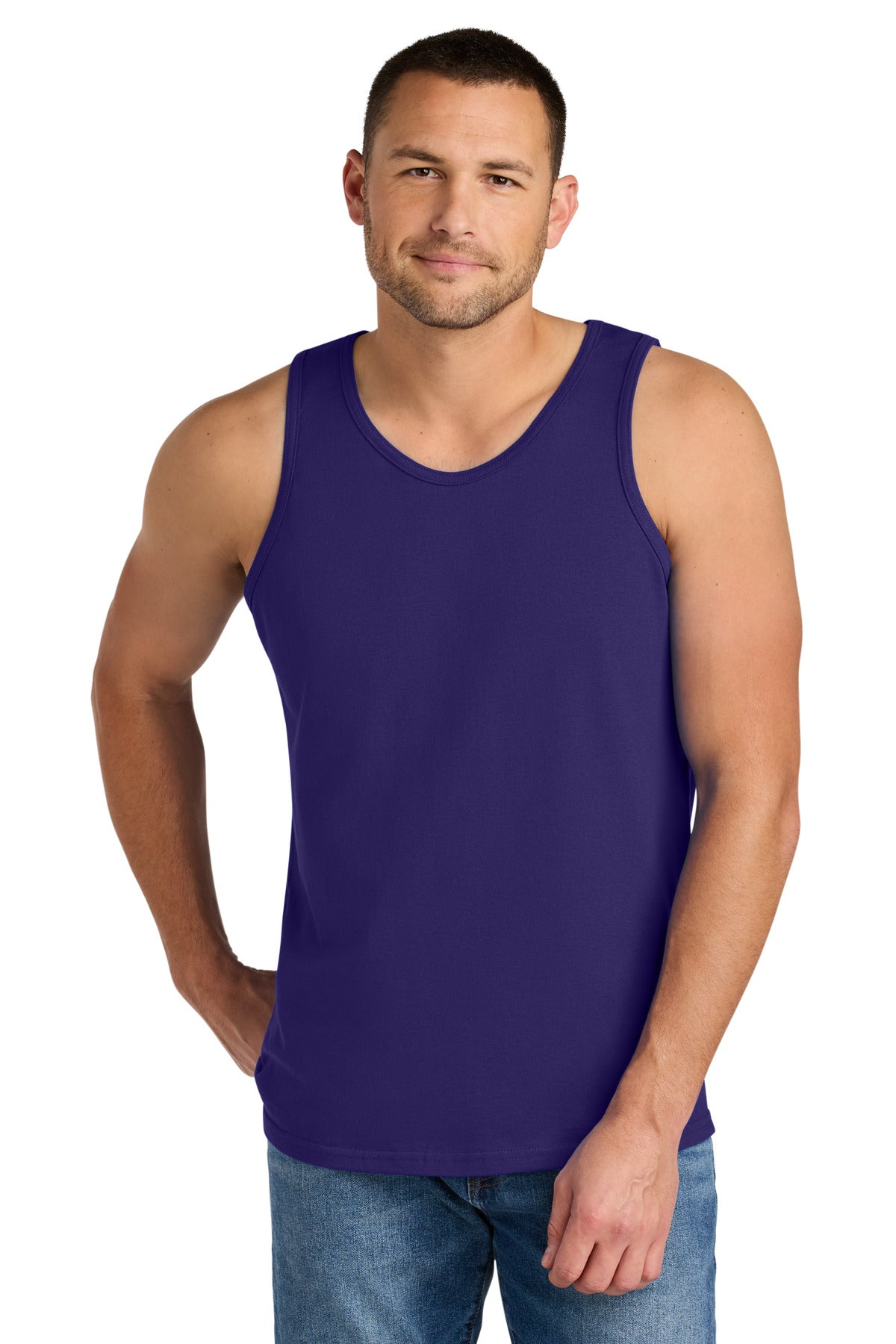 Custom logo Gildan® Heavy Cotton™ Tank Top. G5200 in Purple