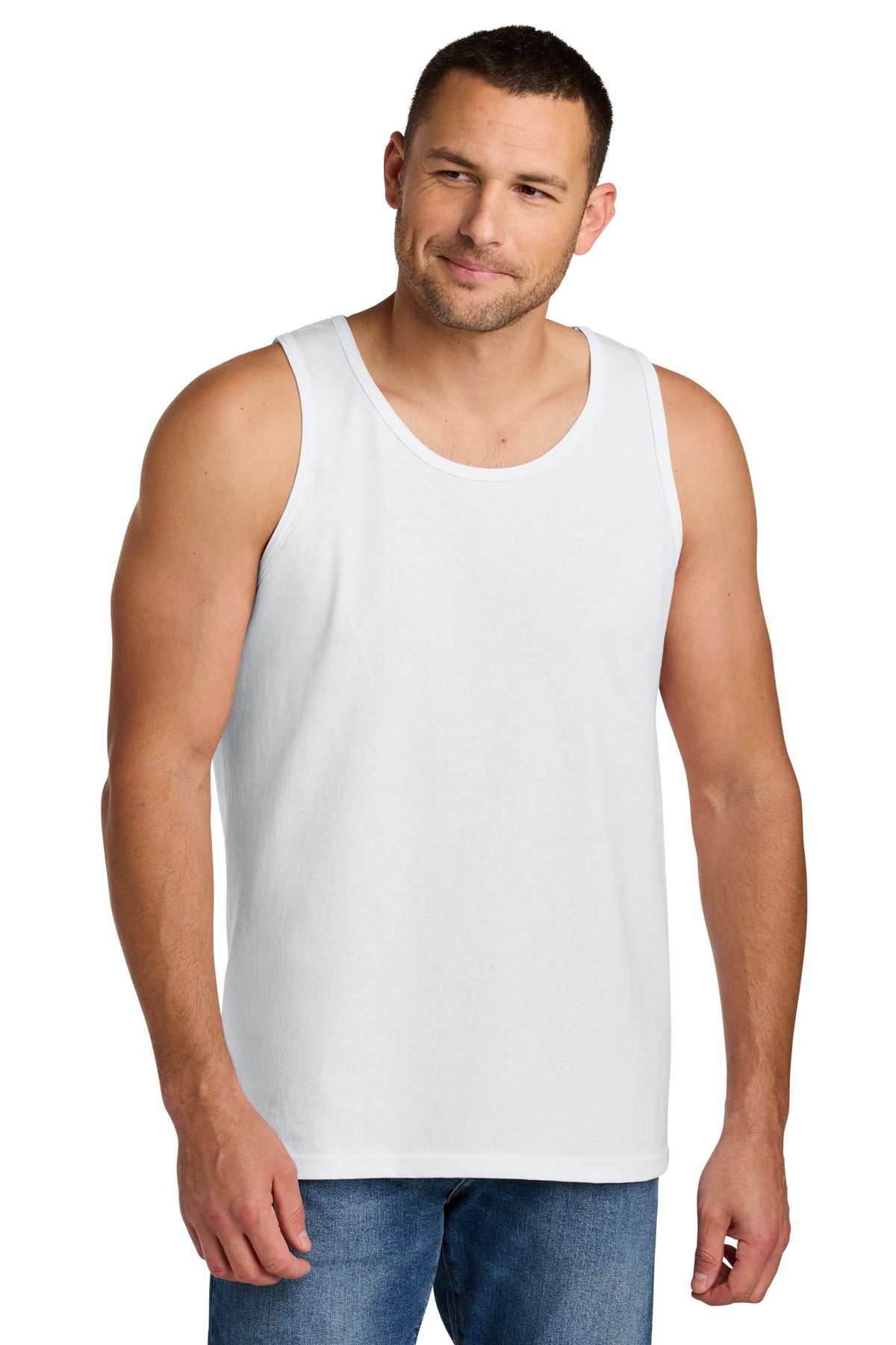 Custom logo Gildan® Heavy Cotton™ Tank Top. G5200 in White