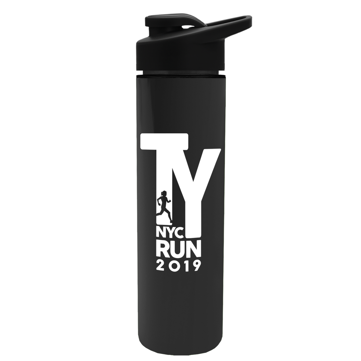 Custom logo Slim Double-Wall Insulated Bottle with Drink-Thru Lid - 16 oz.